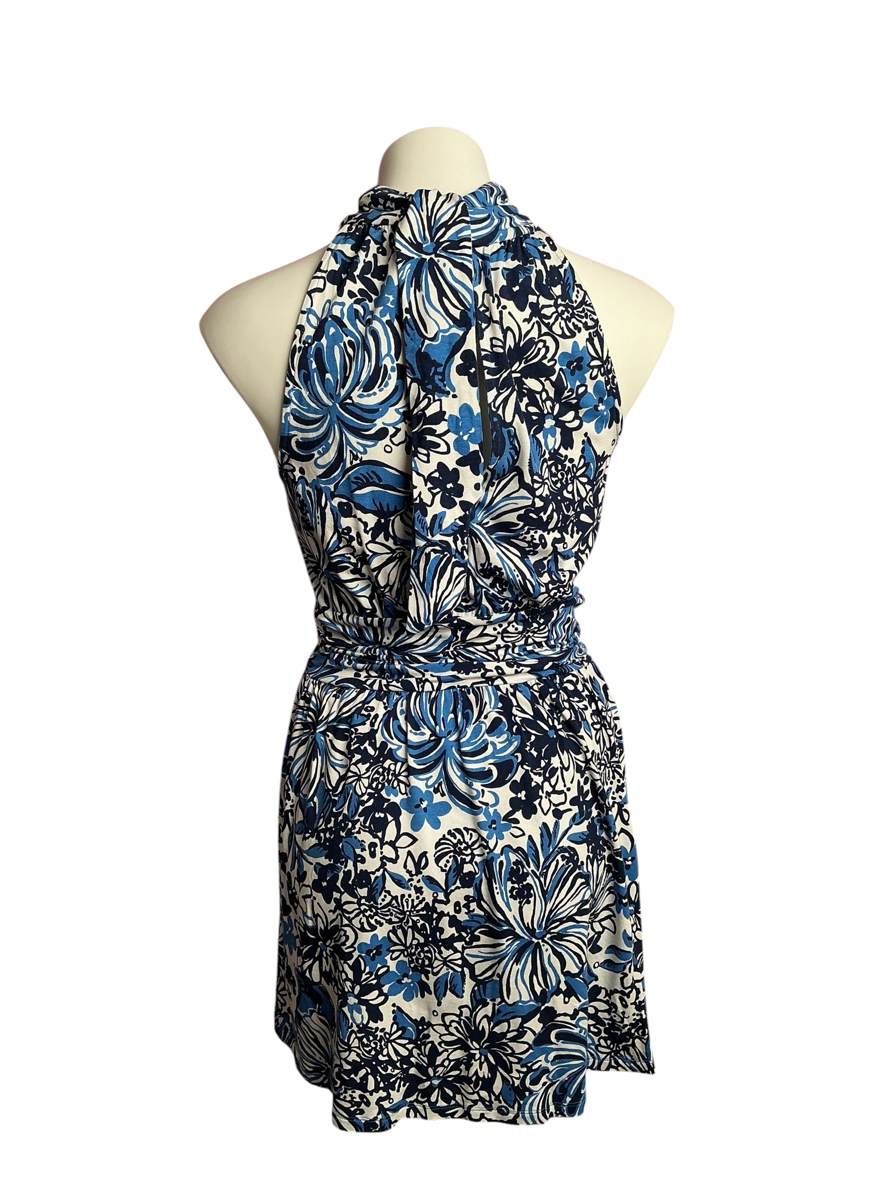 Lilly Pulitzer- Wyota Skirted Romper Low Tide Navy Pandarama Size S