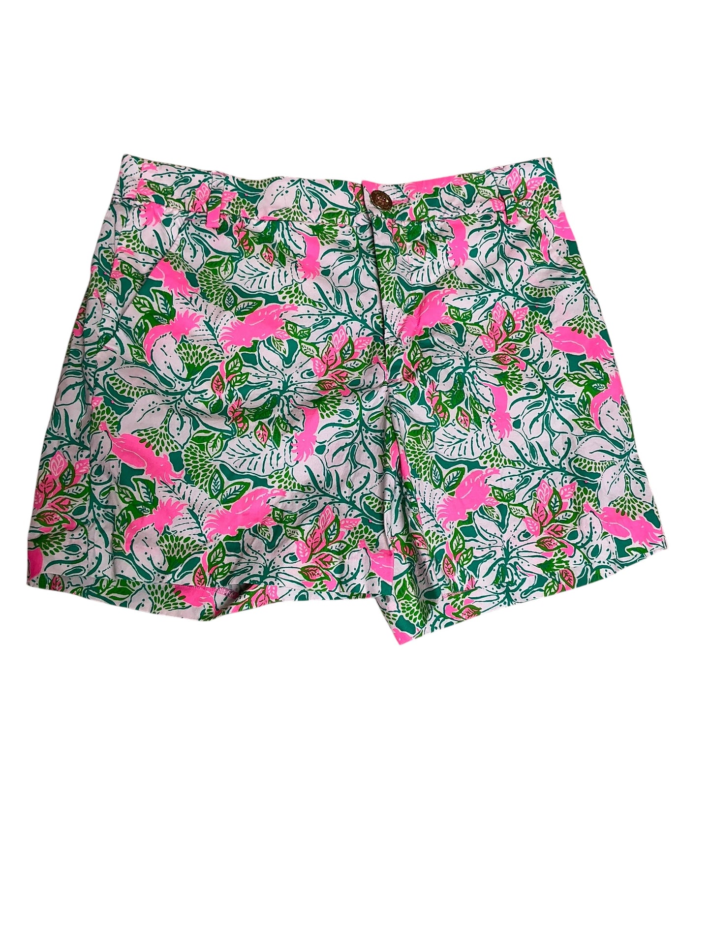 Lilly Pulitzer Gretchen High-Rise Shorts Botanical Green Just Wing It - Size 2