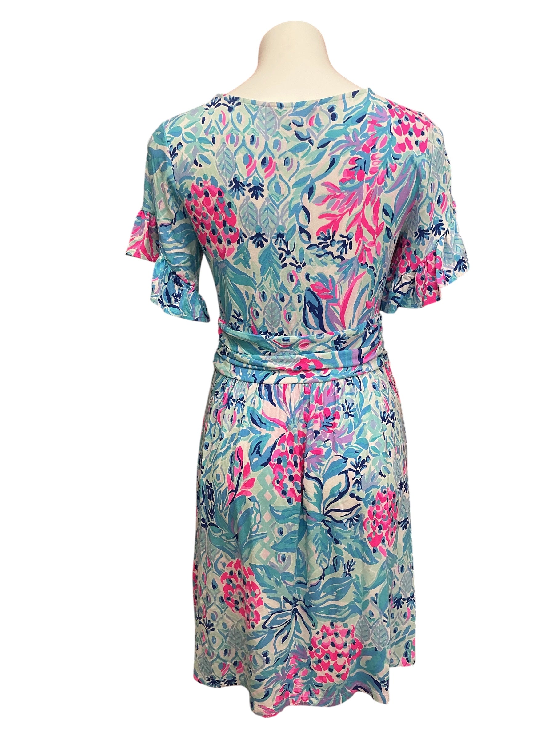 Lilly Pulitzer Riegan Fit And Flare Dress Zanzibar Blue Party Princess - Size M