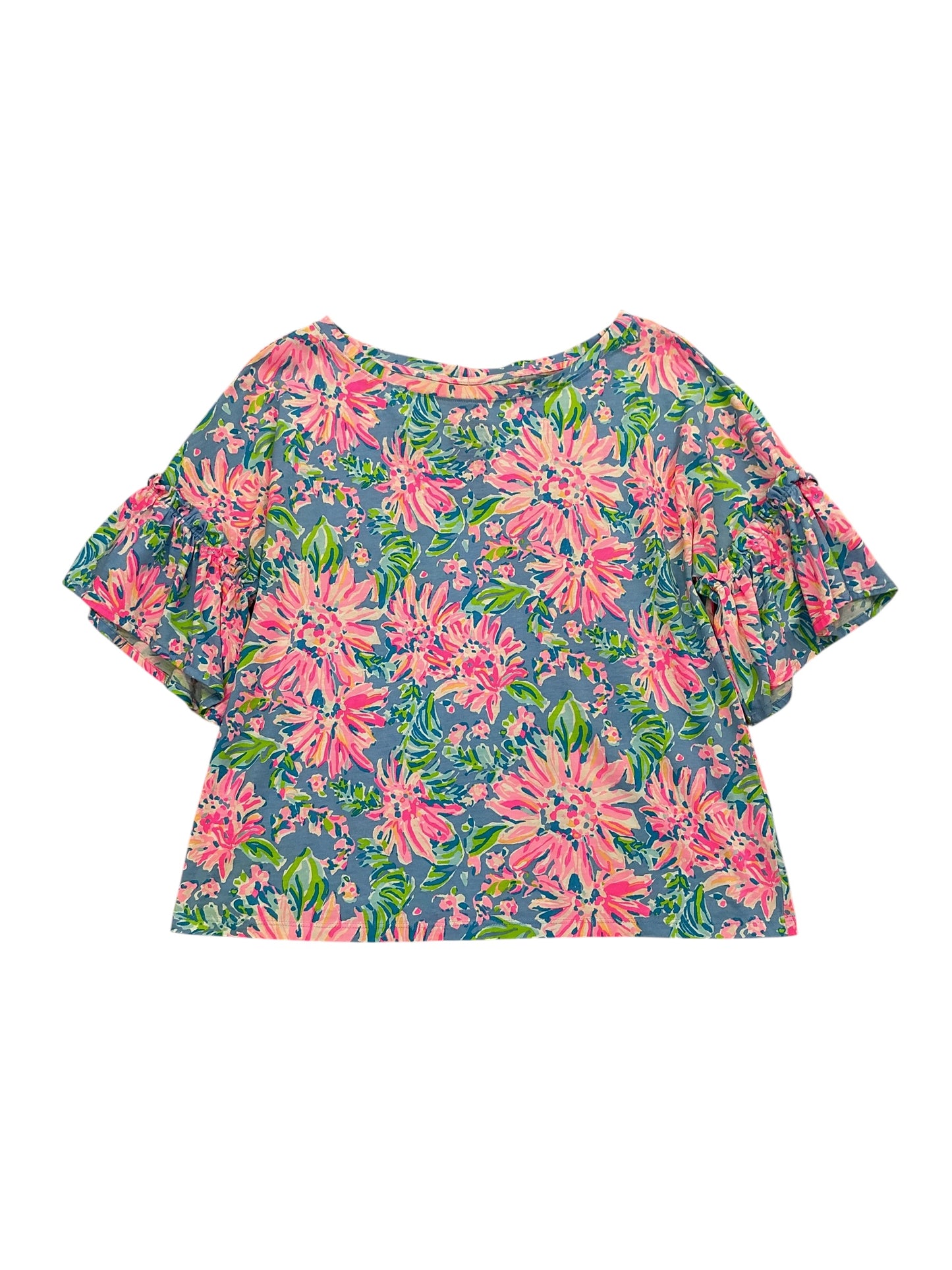 Lilly Pulitzer Darlah Lileeze Top Blue Peri Sunrise Bay - Size M