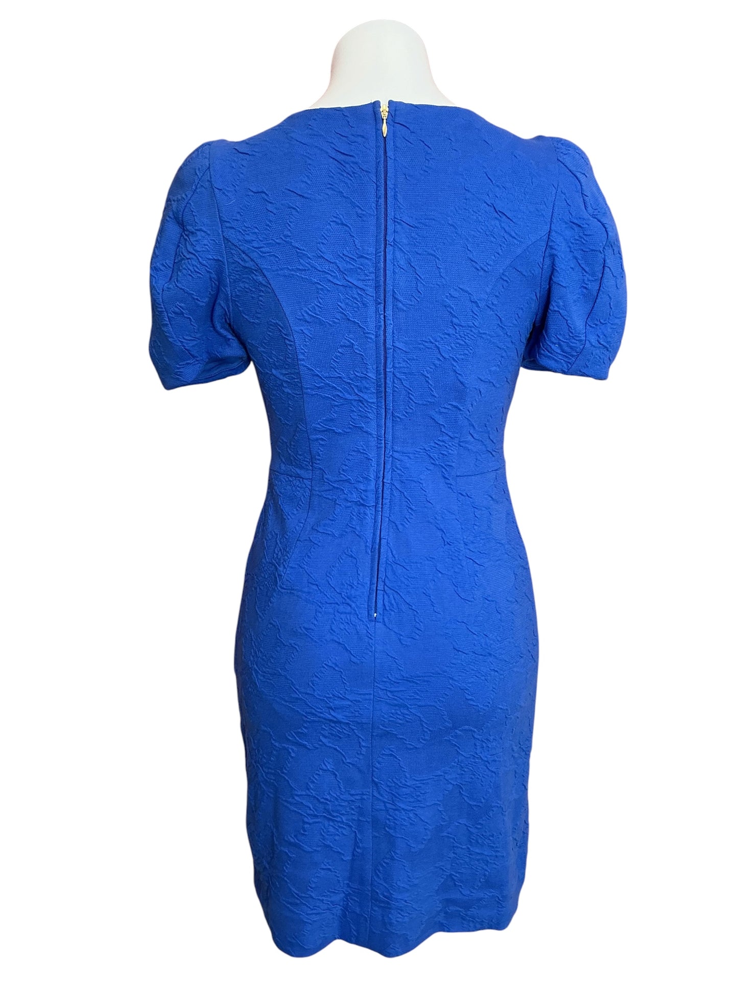 Lilly Pulitzer Emilie Short Sleeve Shift Dress Alba Blue Knit Pucker Jacquard - Size 0