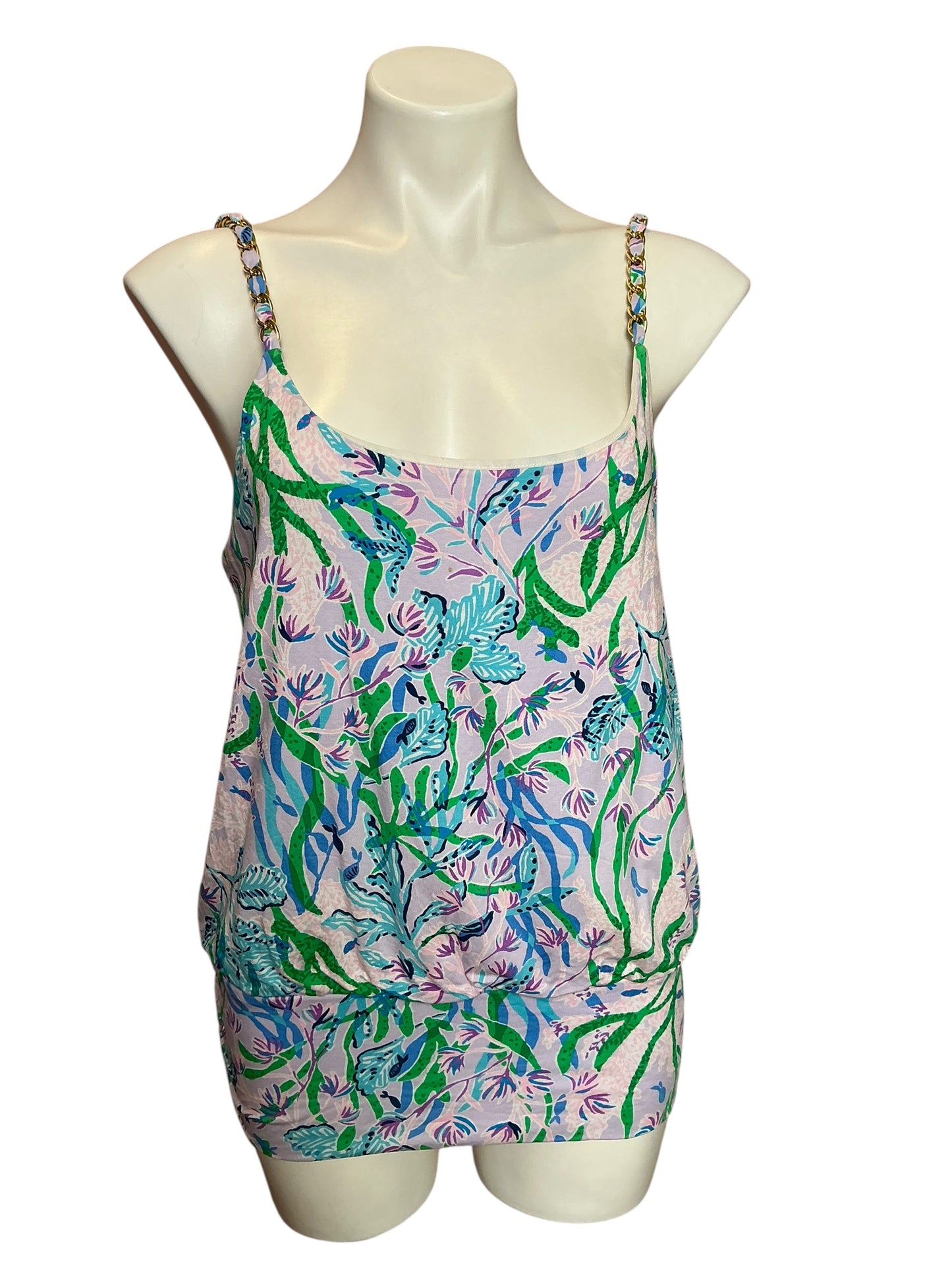 Lilly Pulitzer Cannavale Knit Top Multi Seacret Escape - Size M