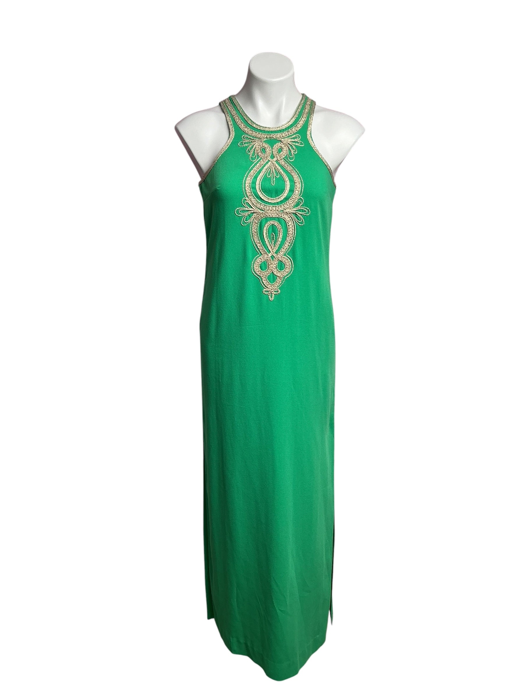 Lilly Pulitzer- Taylane Embroidered Maxi Dress Brazilian Green Size 00