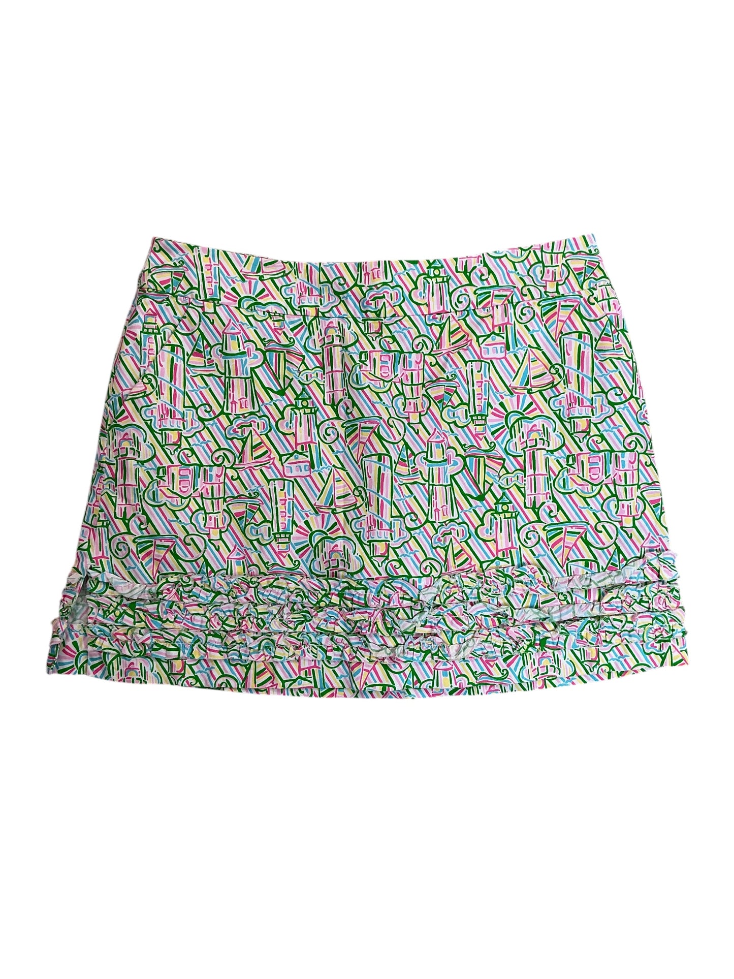 Lilly Pulitzer Mini Skirt Resort White Guiding Light - Size 6