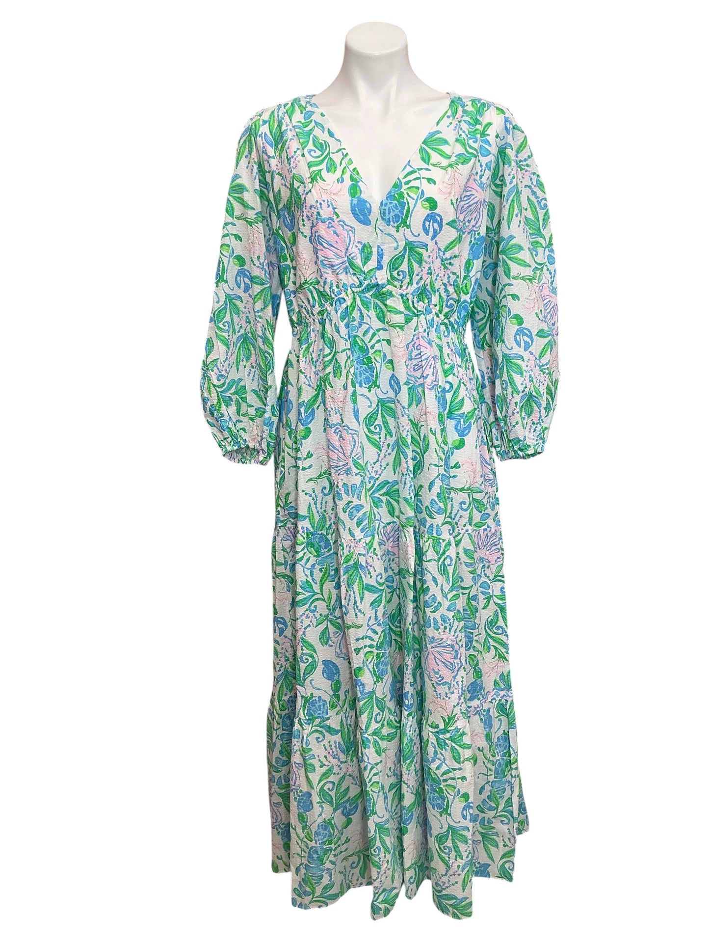 Lilly Pulitzer NWT Deacon 3/4 Sleeve V Neck Dress Resort White Just A Pinch - Size 16