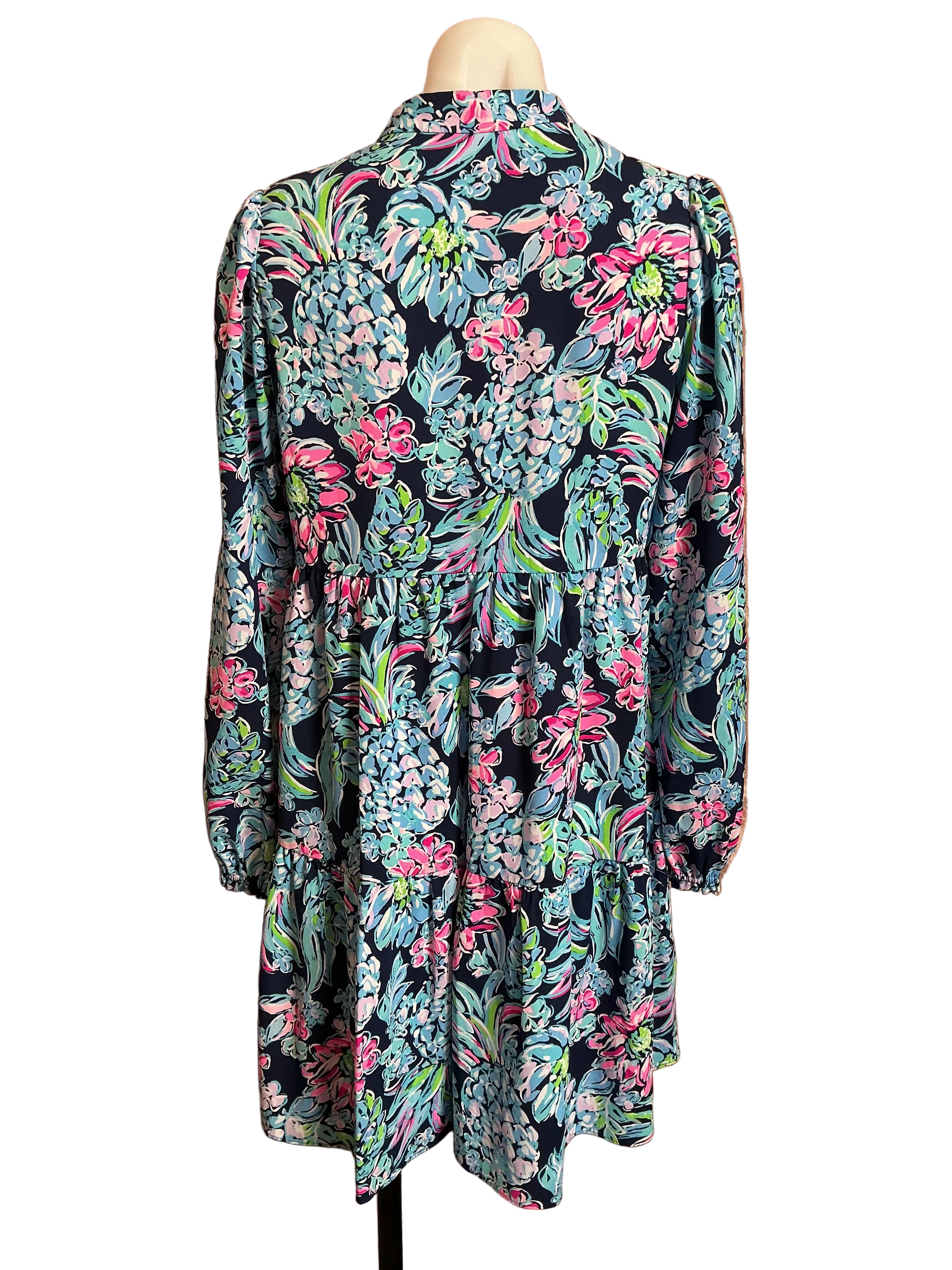 Lilly Pulitzer Winona Stretch Dress High Tide Navy Pineapple Paradise - Size XS