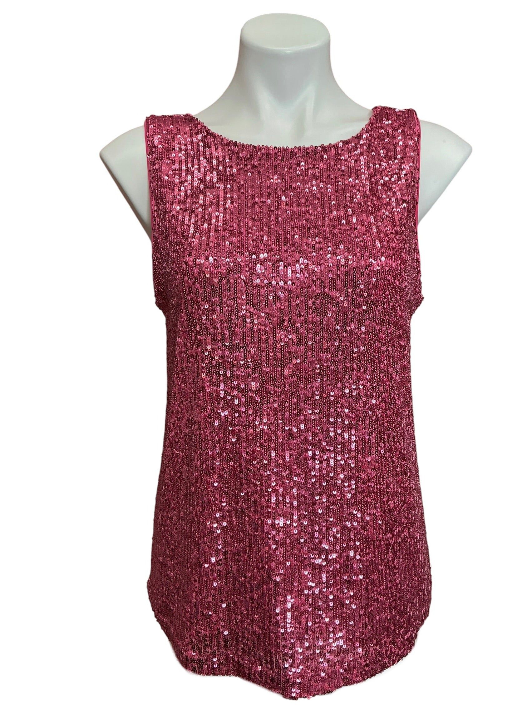 Lilly Pulitzer Jaret Knit Top Sun Shell Pink Treasure Box Sequin Knit - Size M