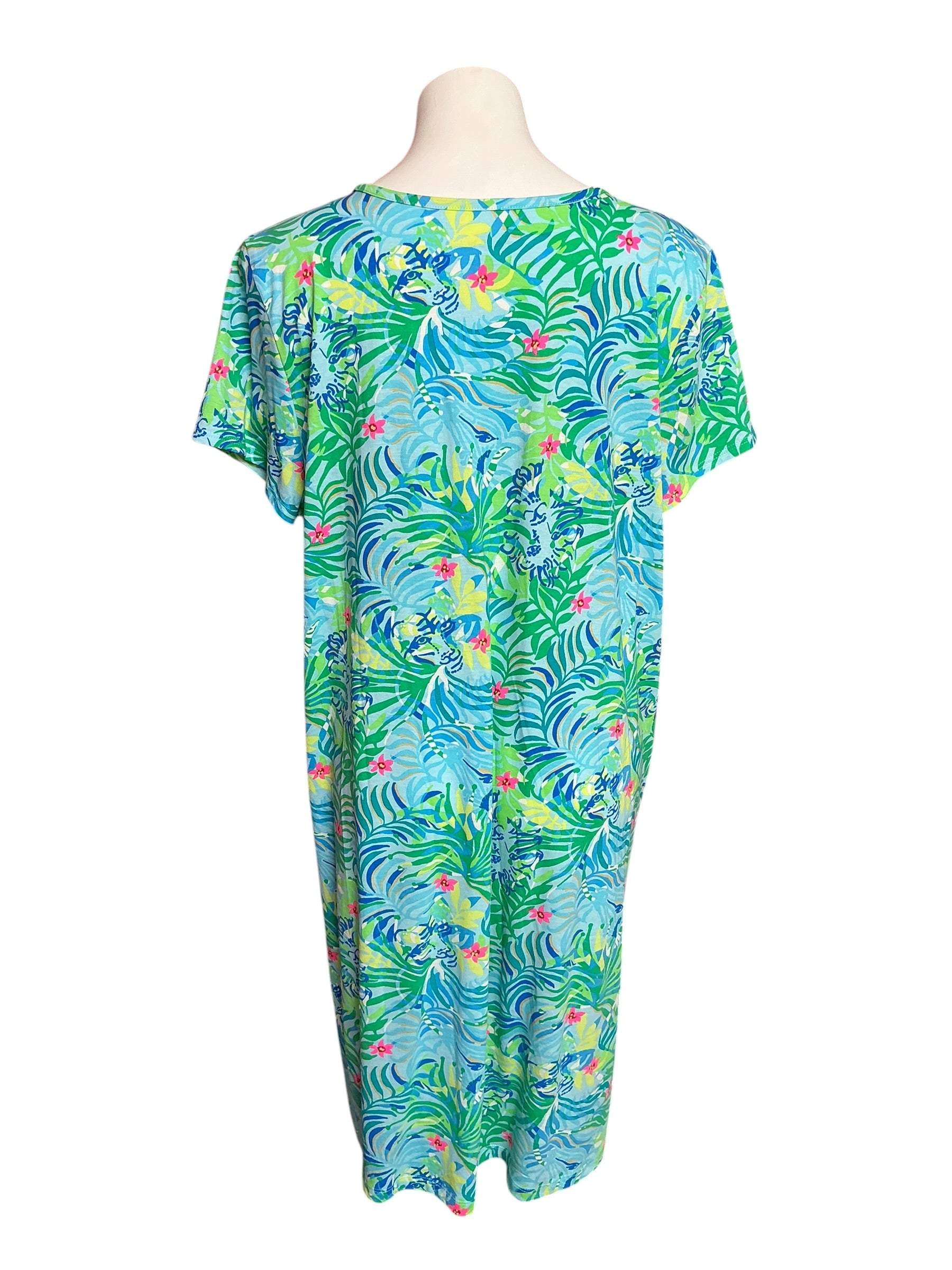 Lilly Pulitzer Etta Short Sleeve V-Neck Dress Via Parigi - Size XXL