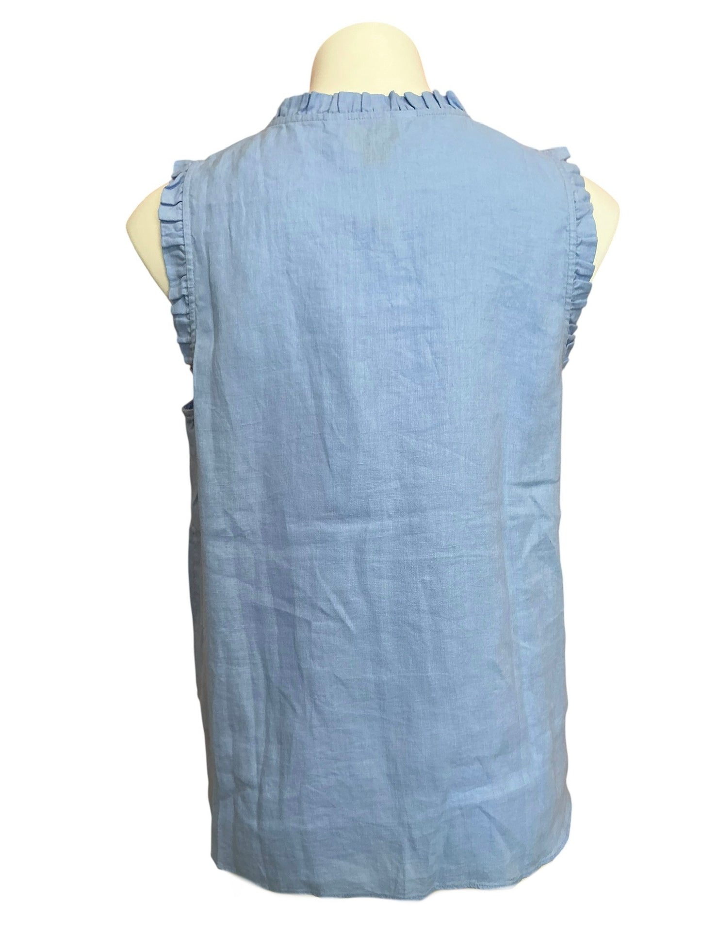Lilly Pulitzer NWT Kavalla Sleeveless Ruffle Top Jacaranda Blue - Size M