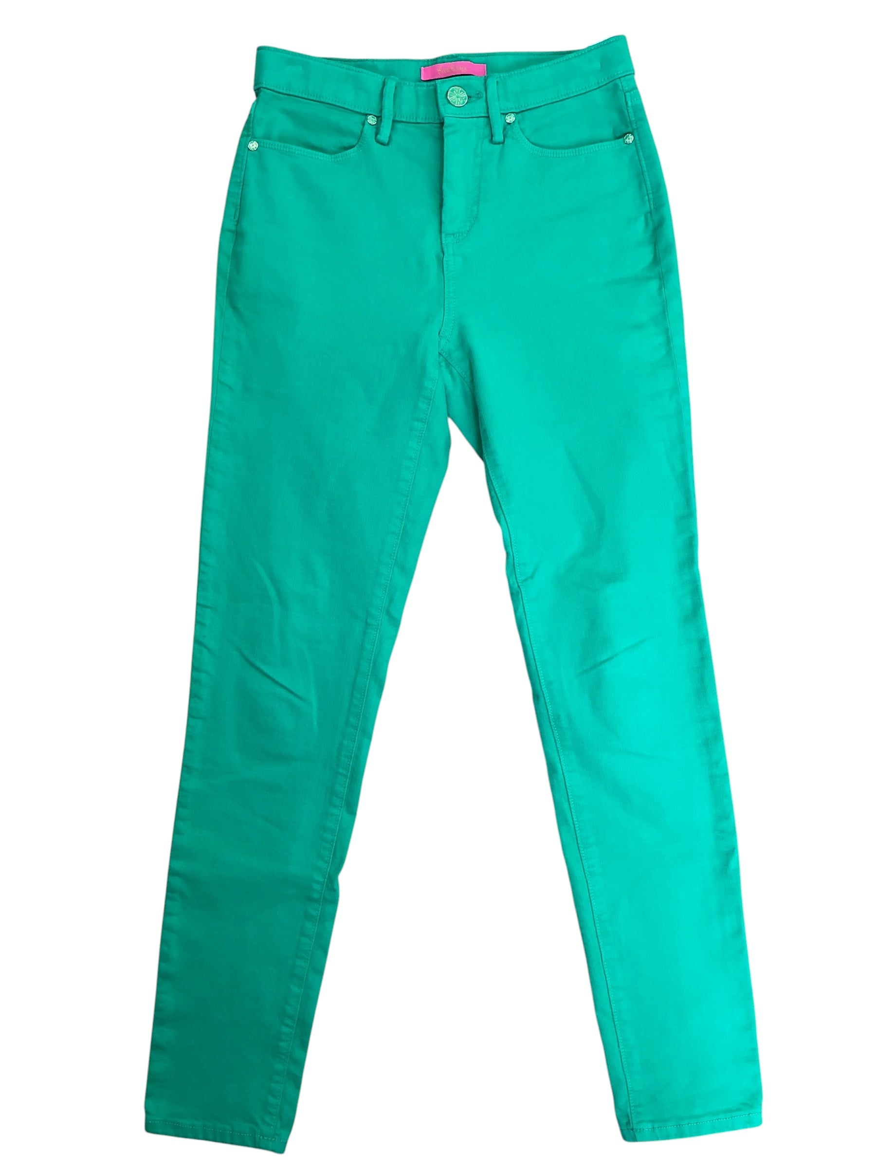 Lilly Pulitzer South Ocean High Rise Slinny Pants Agate Green - Size 2