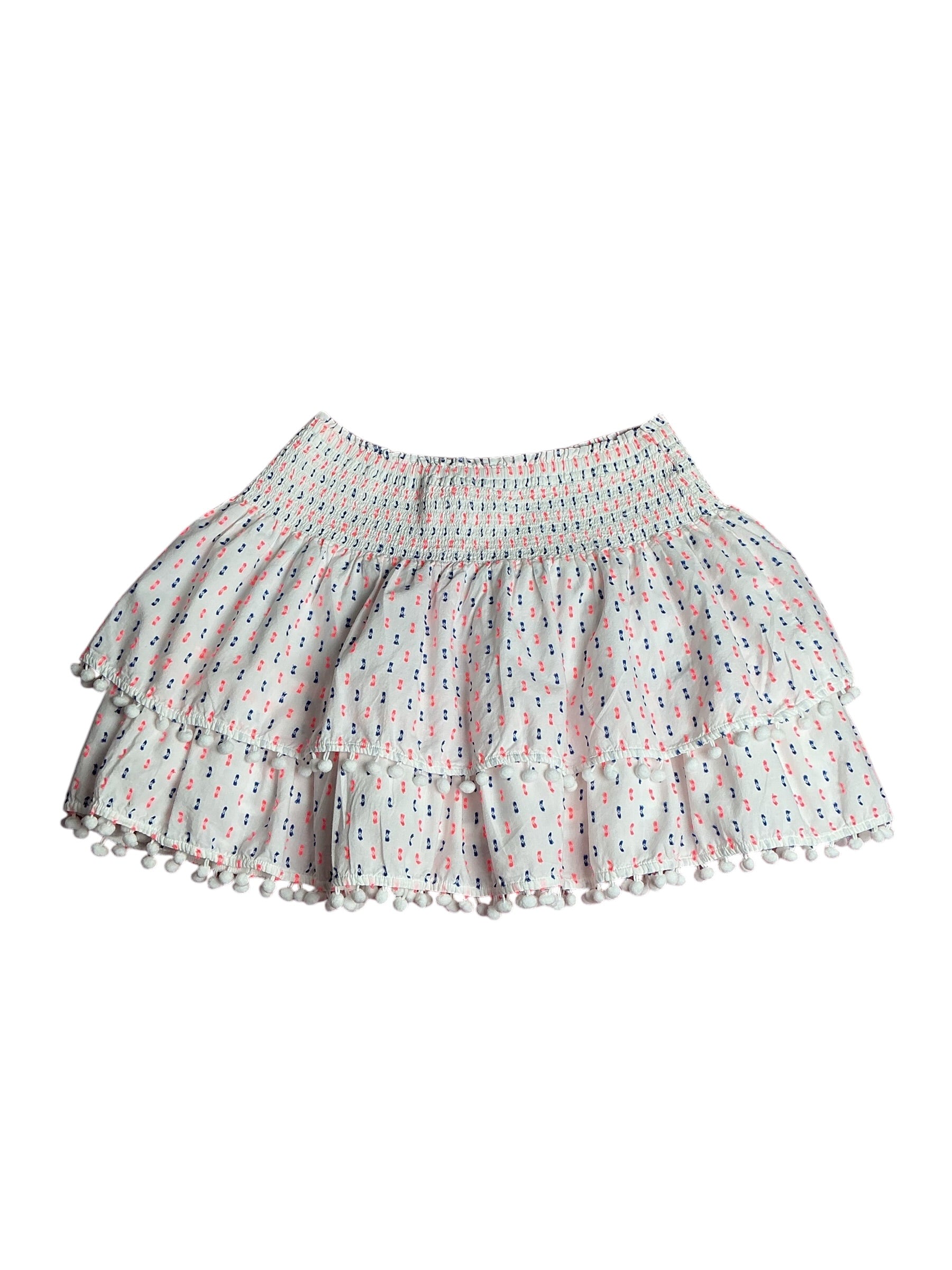 Lilly Pulitzer-  Ethenia Mini Skirt Resort White Neon Gauzy Clip Dot Size L