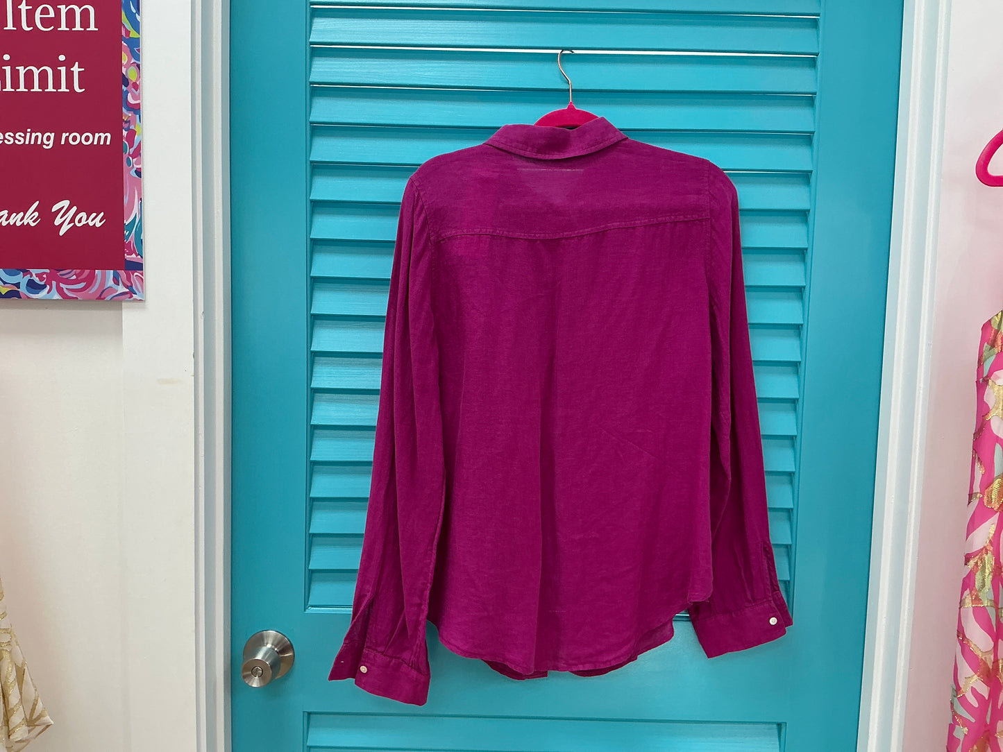 Lilly Pulitzer NWT Sea View Button Down Mulberry X Mulberry - Size L