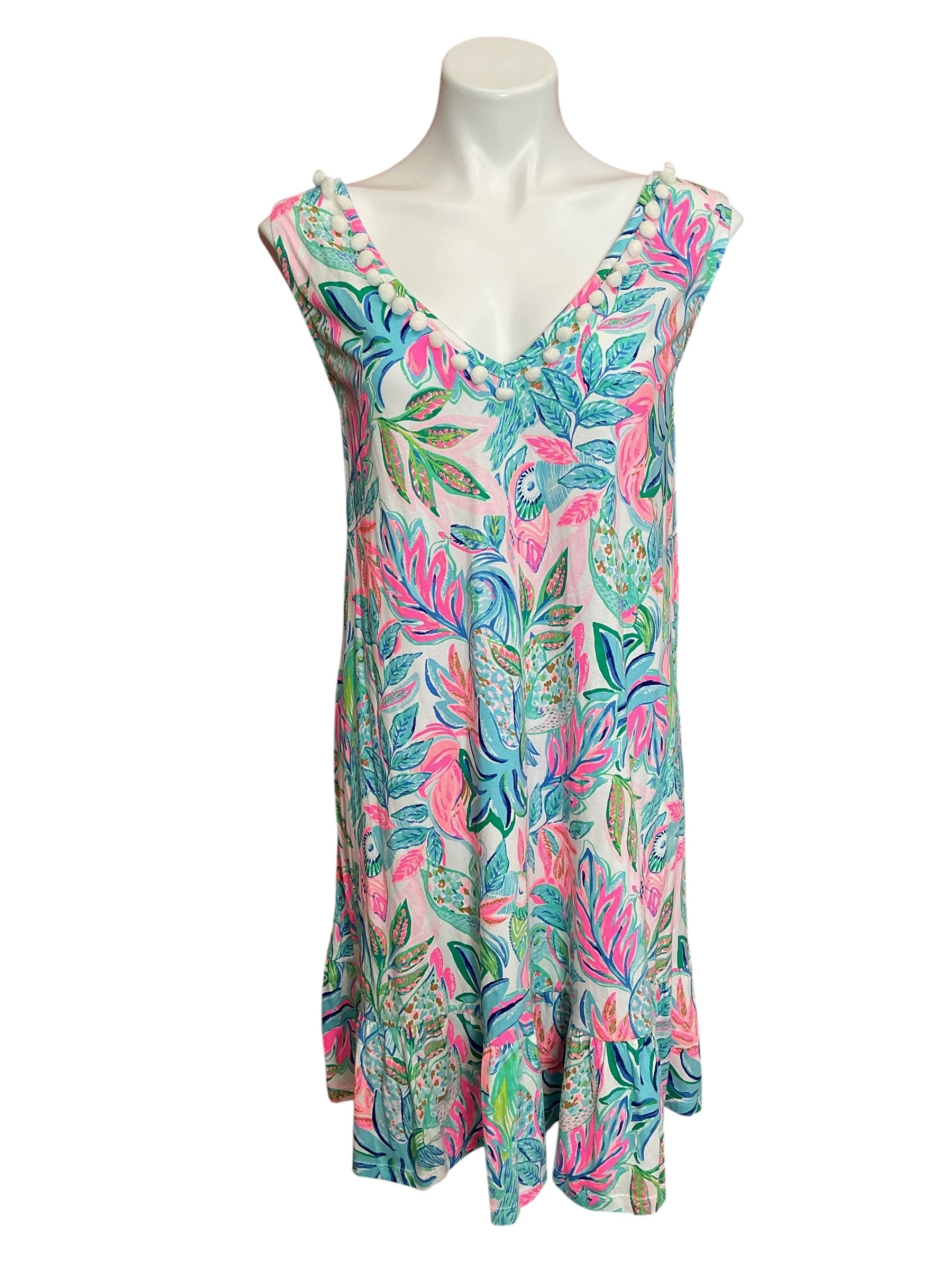 Lilly Pulitzer NWT Camilla Dress Resort White Toucan Do It Better - Size XXL