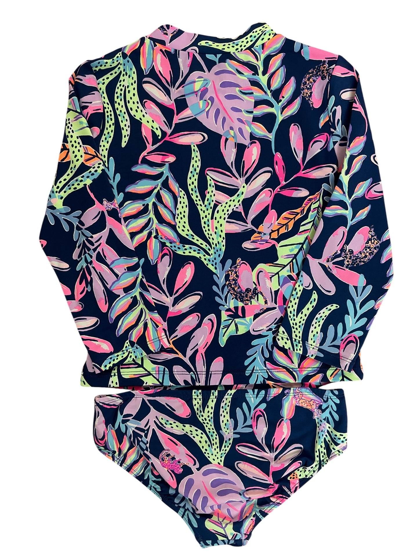 Lilly Pulitzer Kids Girls Bobby Rashguard 2PC Set Oyster Bay Navy You’ve Been Spotted - Size 7