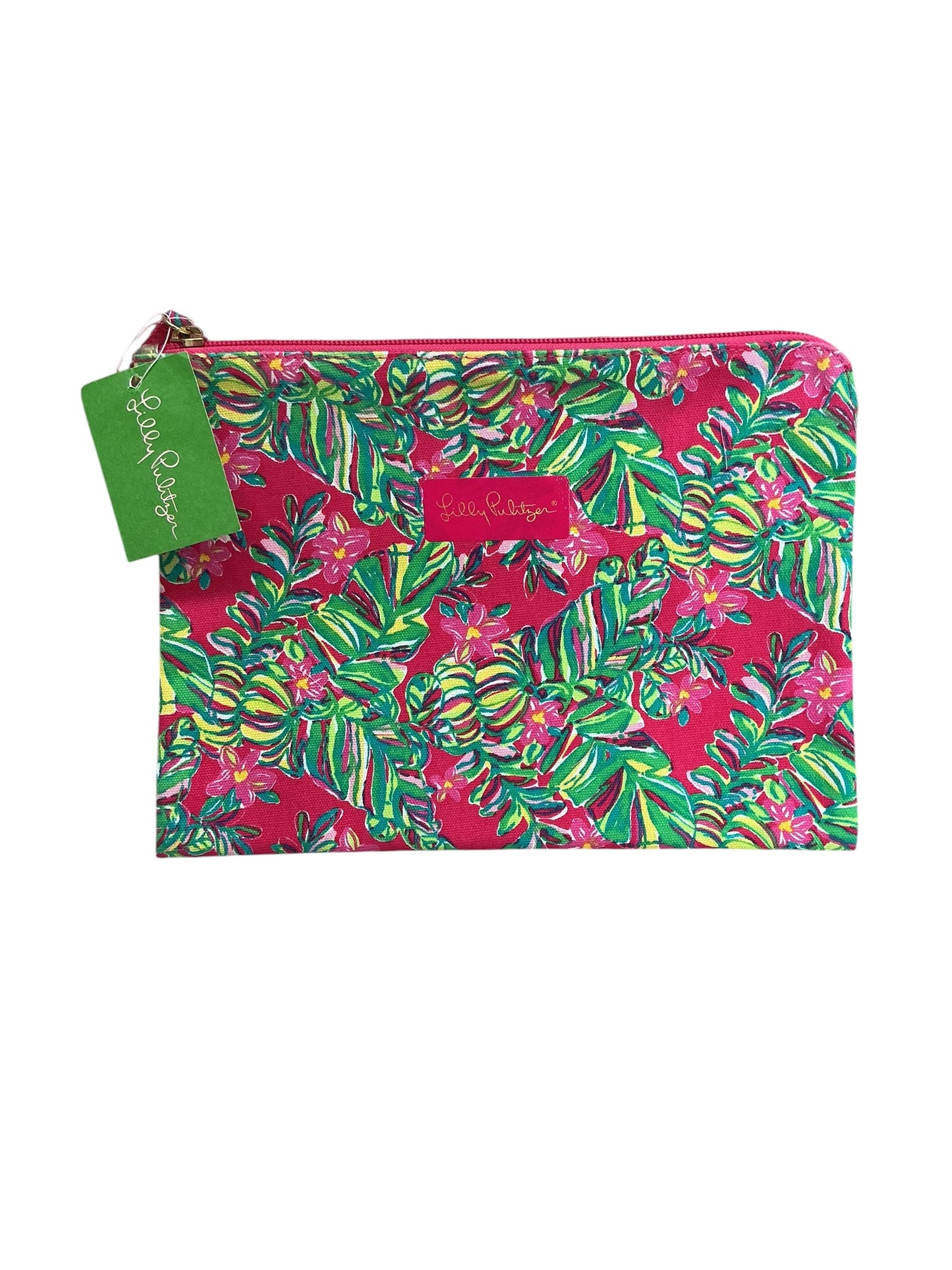 Lilly Pulitzer NWT Pick Me Up Pouch Large Pomegranate Jungle Tumble