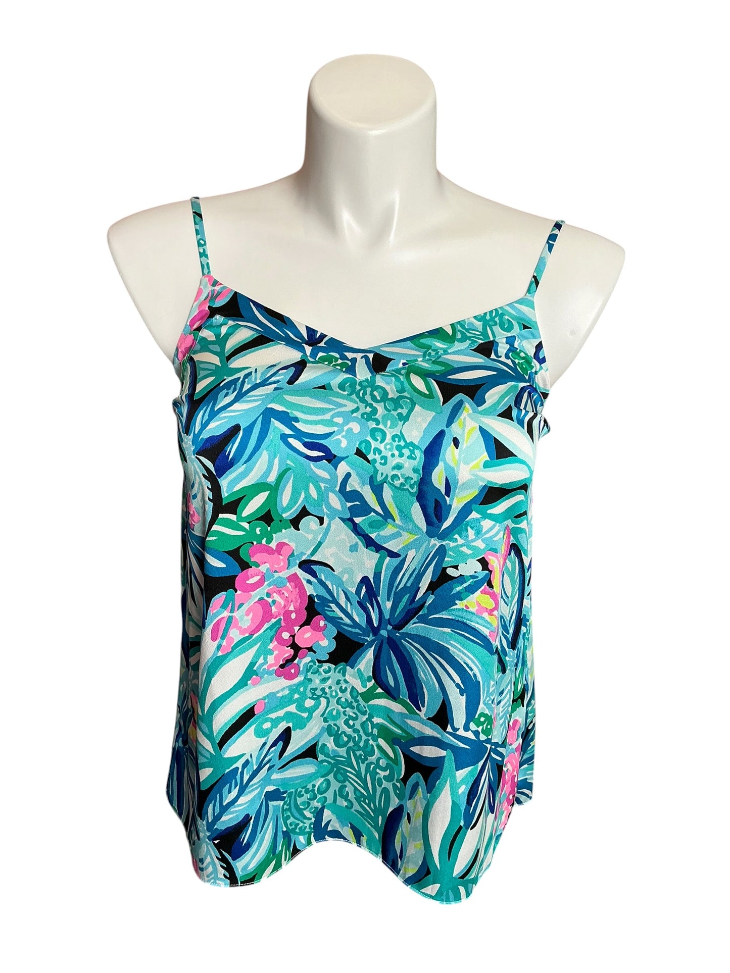 Lilly Pulitzer Margaery Easy Fit Cami Maldives Green Hype It Up - Size M