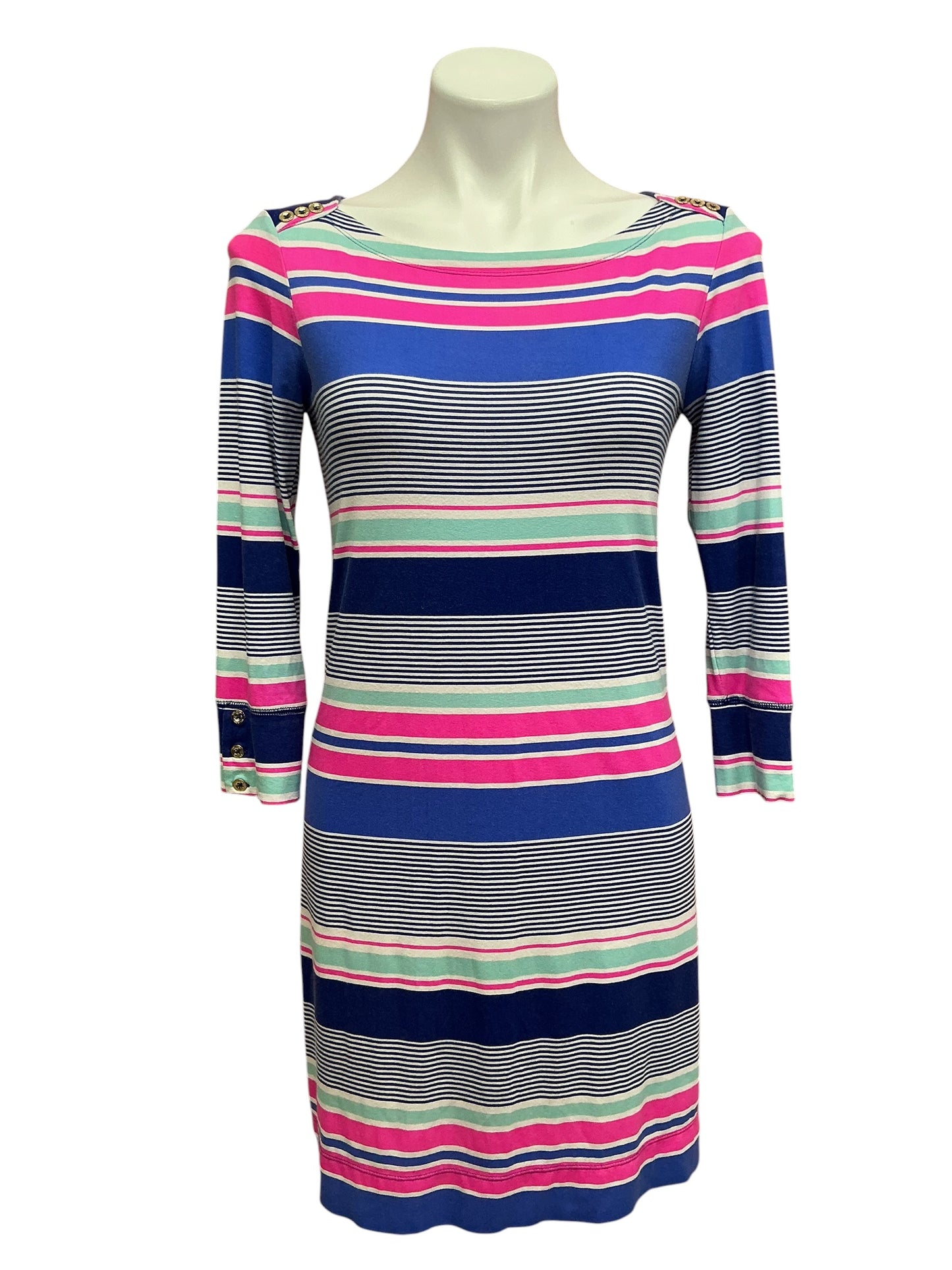 Lilly Pulitzer Sophie Dress True Blue Kaleidoscope Jungle Stripe - Size S