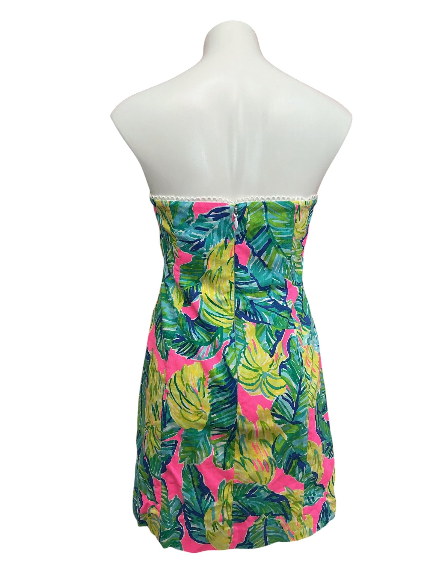 Lilly Pulitzer Brynn Strapless Dress Pink Sunset Local Flavor - Size 6