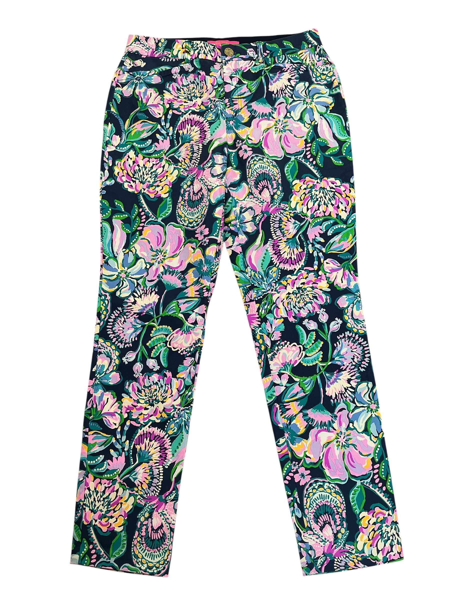 Lilly Pulitzer NWT Kelly Stretch Pants High Tide Navy She’s Got Sol - Size 10