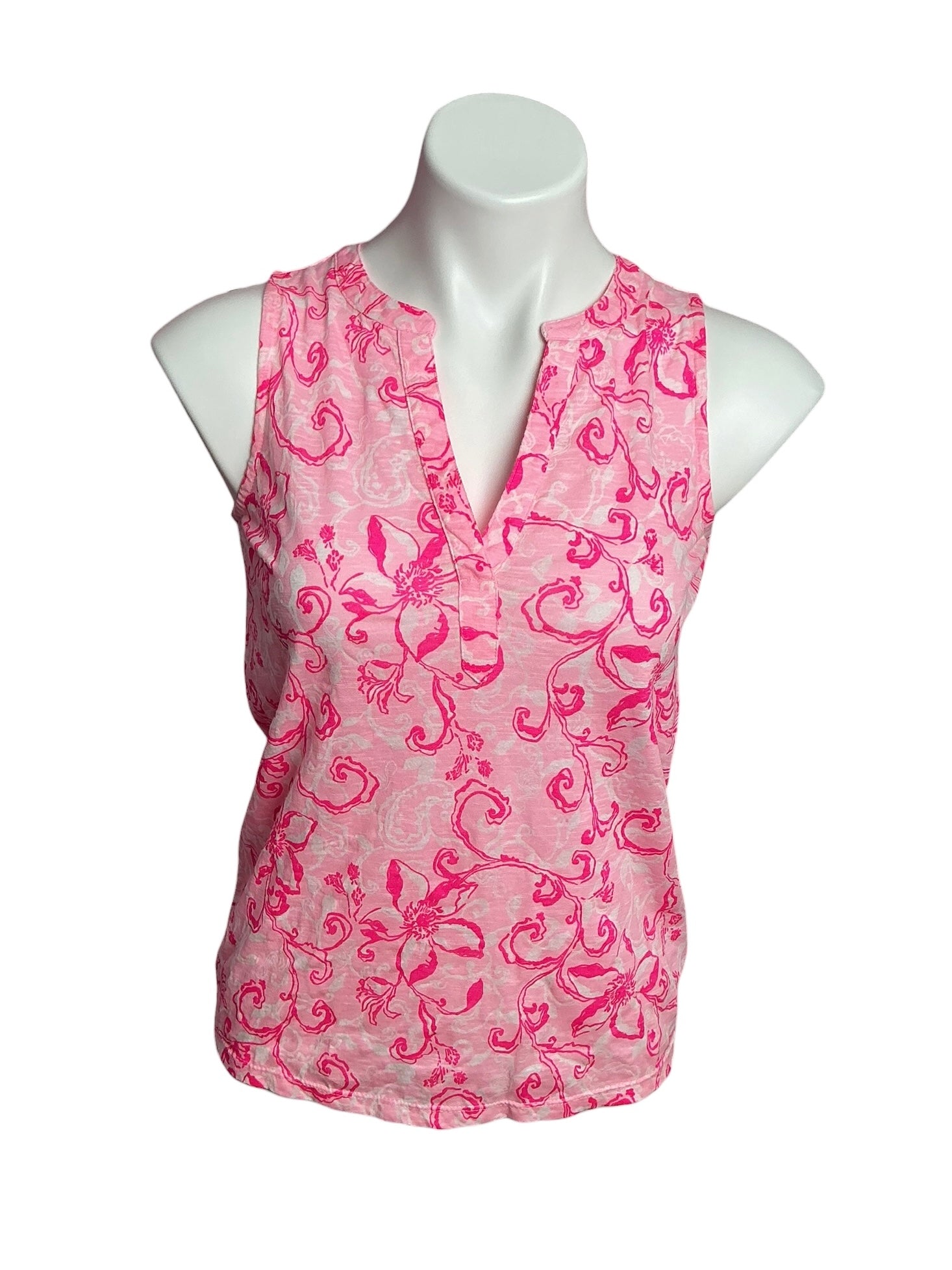 Lilly Pulitzer Dev Top Conch Shell Pink Flamingle Garden - Size XXS