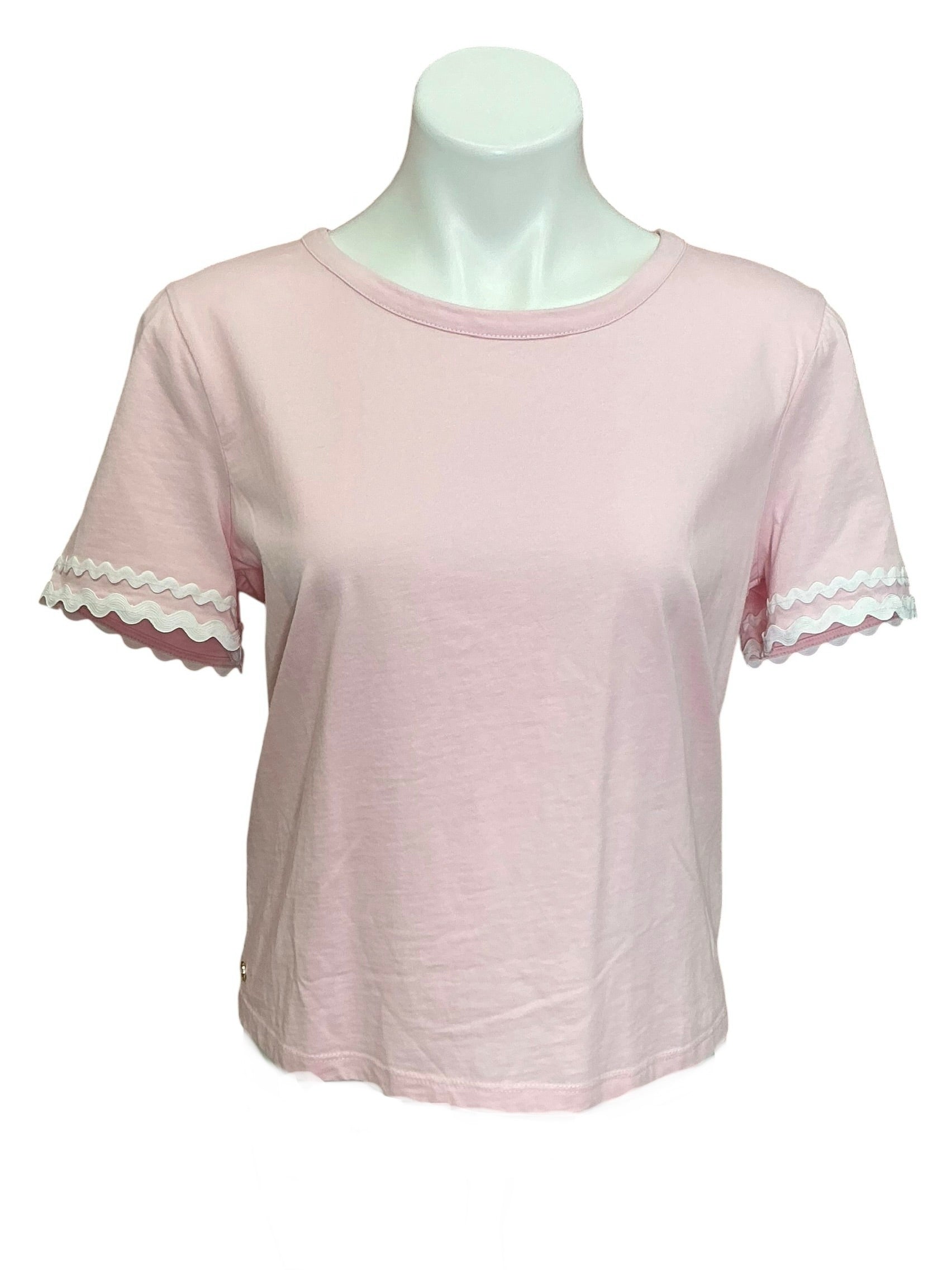 Lilly Pulitzer Clairmont Trimmed Knit Top Pink Muse - Size S