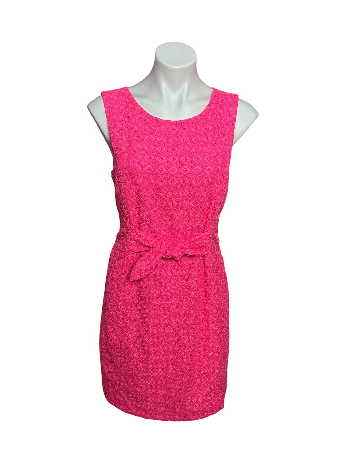 Lilly Pulitzer Clarise Shift Dress Pink Isle Ditsy Diamond Eyelet - Size 8