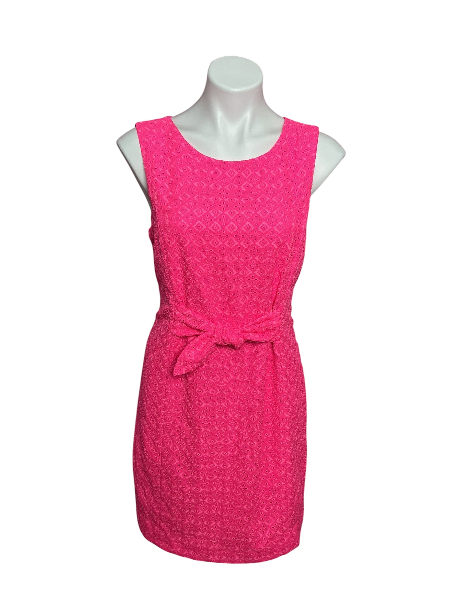 Lilly Pulitzer Clarise Shift Dress Pink Isle Ditsy Diamond Eyelet - Size 8