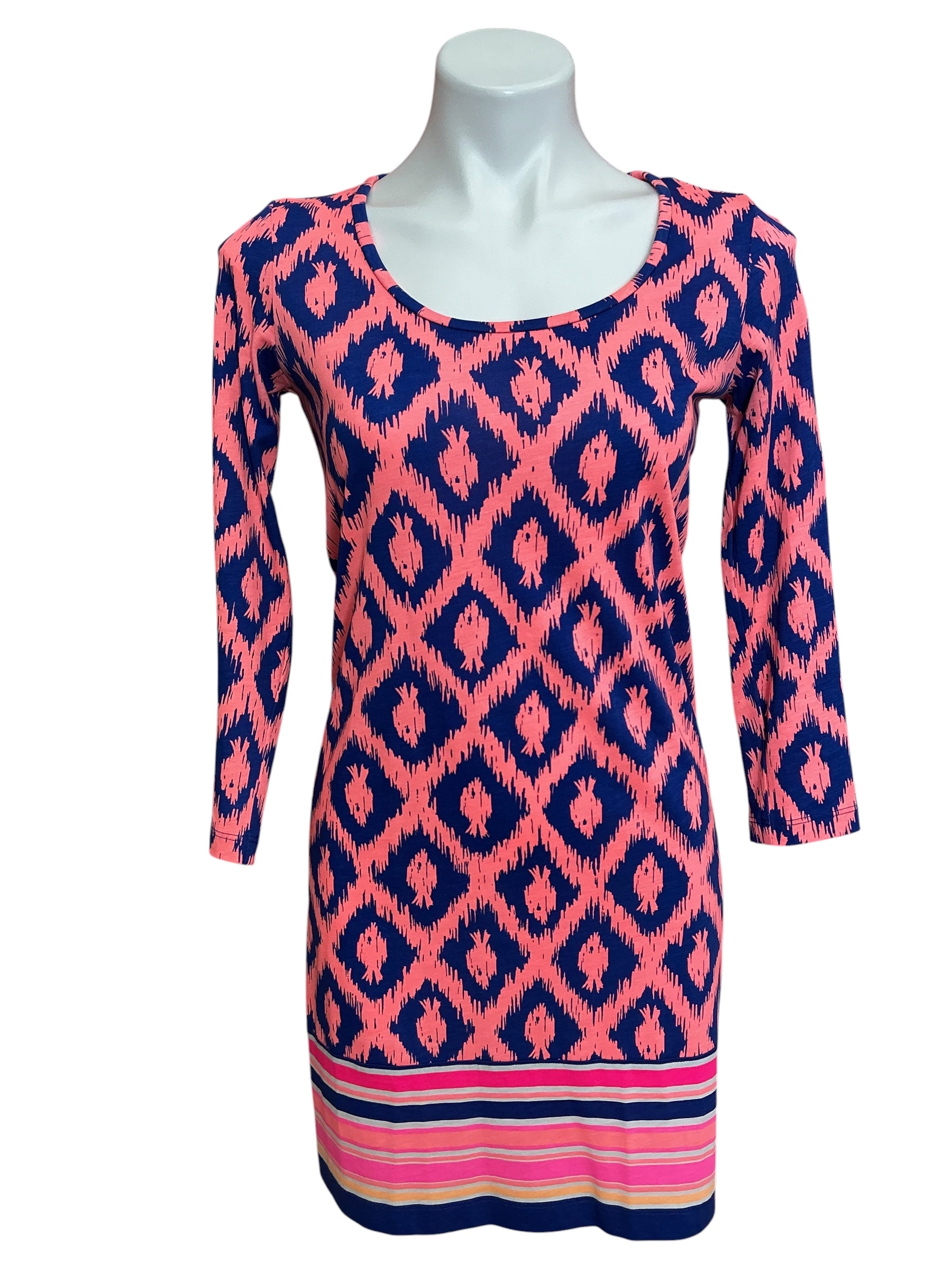 Lilly Pulitzer Beacon Dress Bomber Blue Little Fish Chase - Size XS