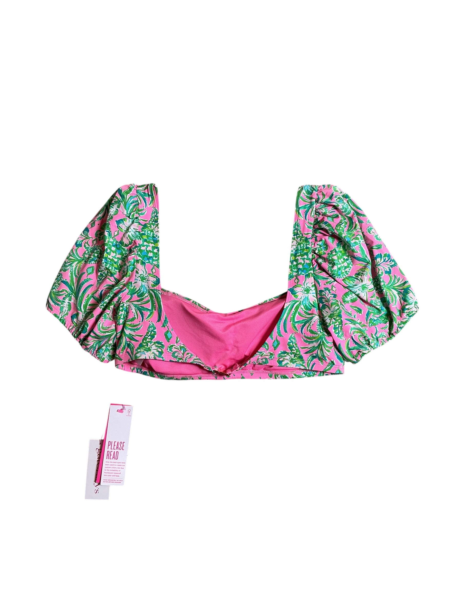Lilly Pulitzer NWT Ressina Top Pink Shandy Oh Diamond Girl Engineered Bikini Top - Size 12