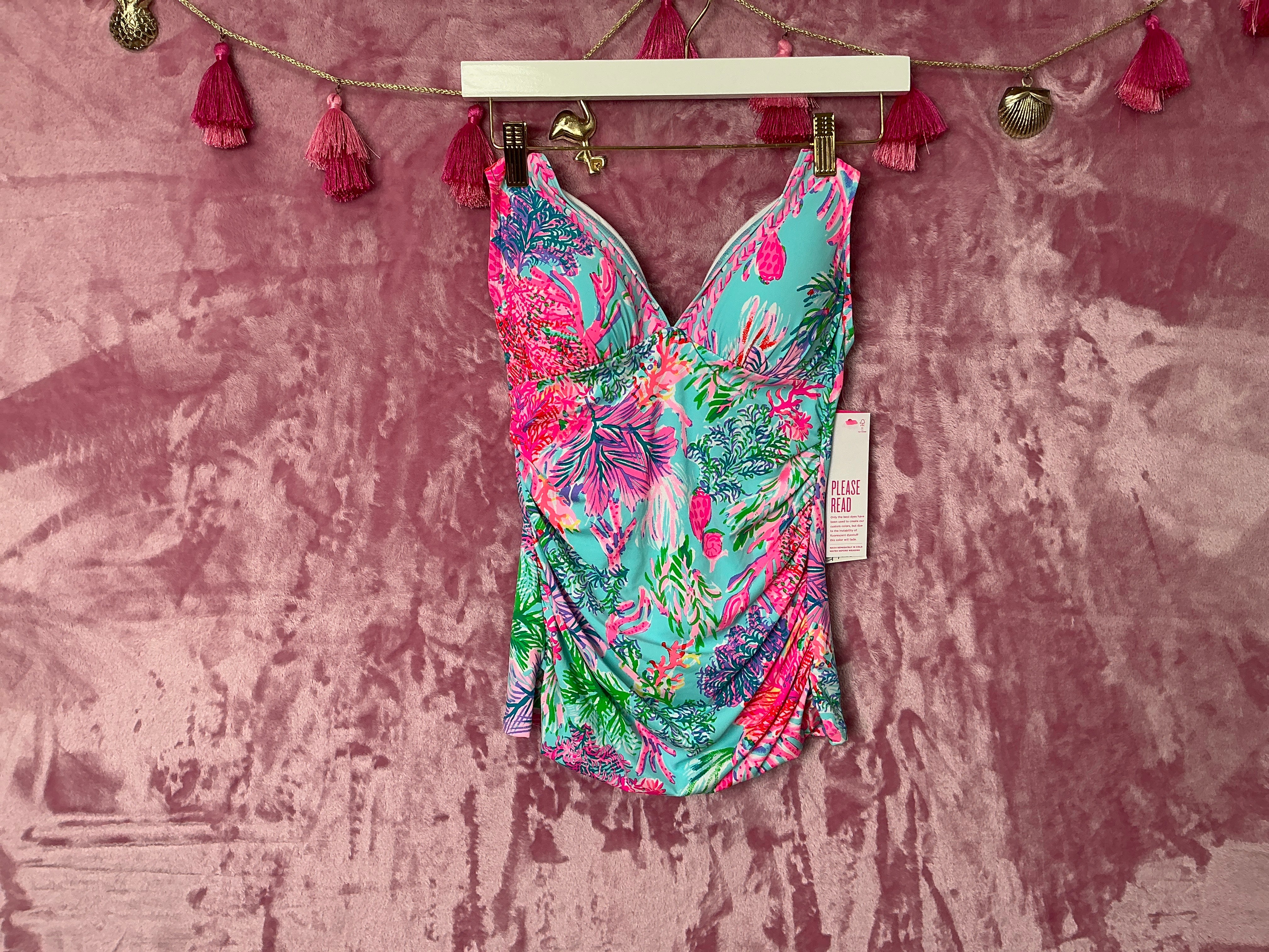 Lilly Pulitzer Tankini Top NWT - Bliss Halter Tankini - Celestial Blue - Cay To My Heart Engineered Tankini - Size 2