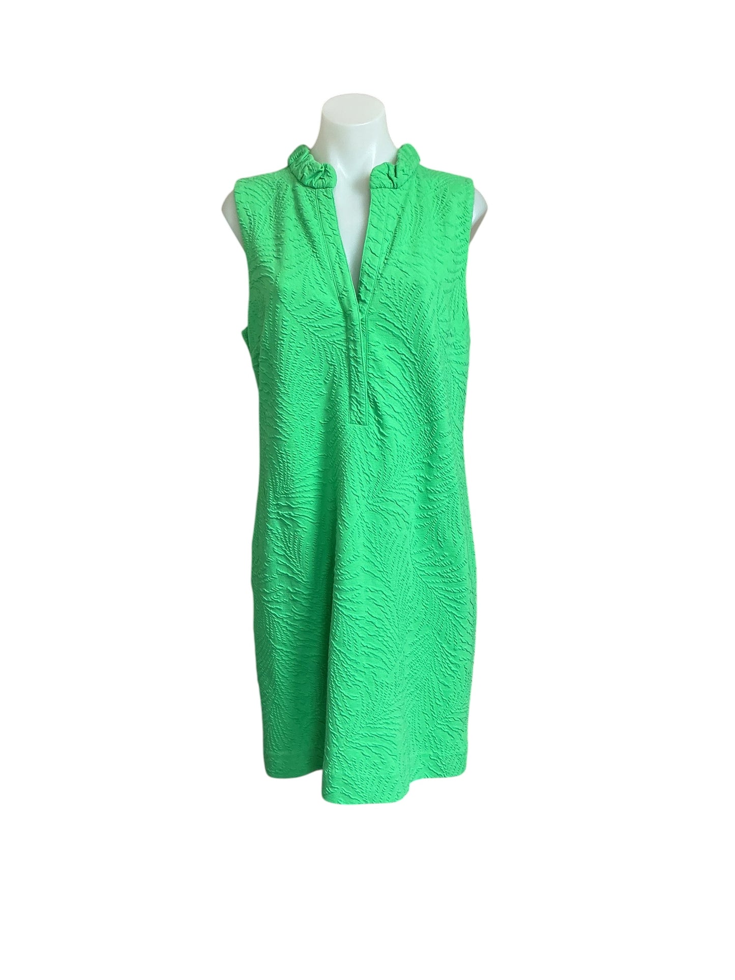Lilly Pulitzer Elsey Shift - Fauna Green Leafy Knit Pucker Jacquard - Size L