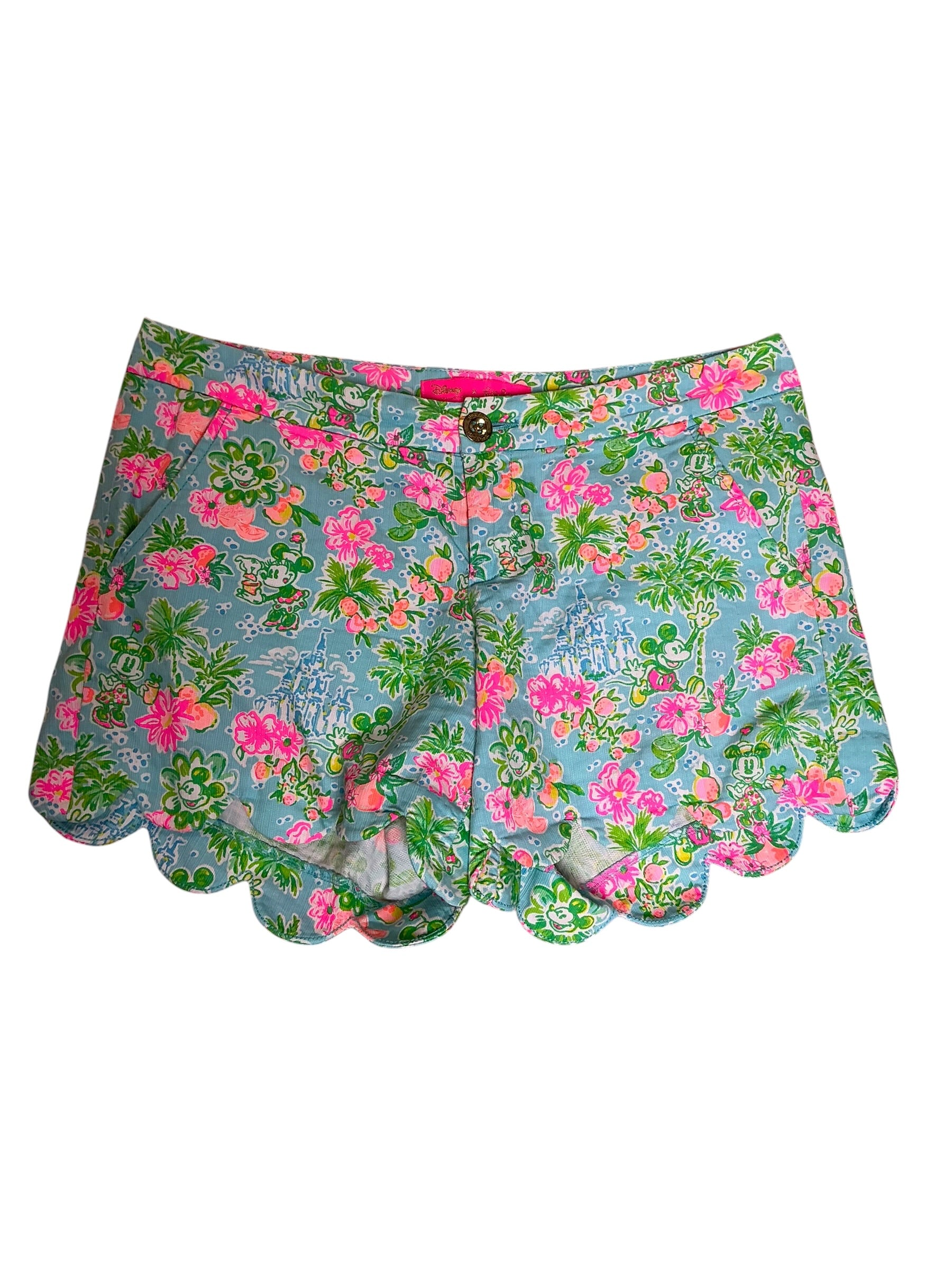Lilly Pulitzer Buttercup Scalloped Shorts Lilly Loves Disney - Size 4