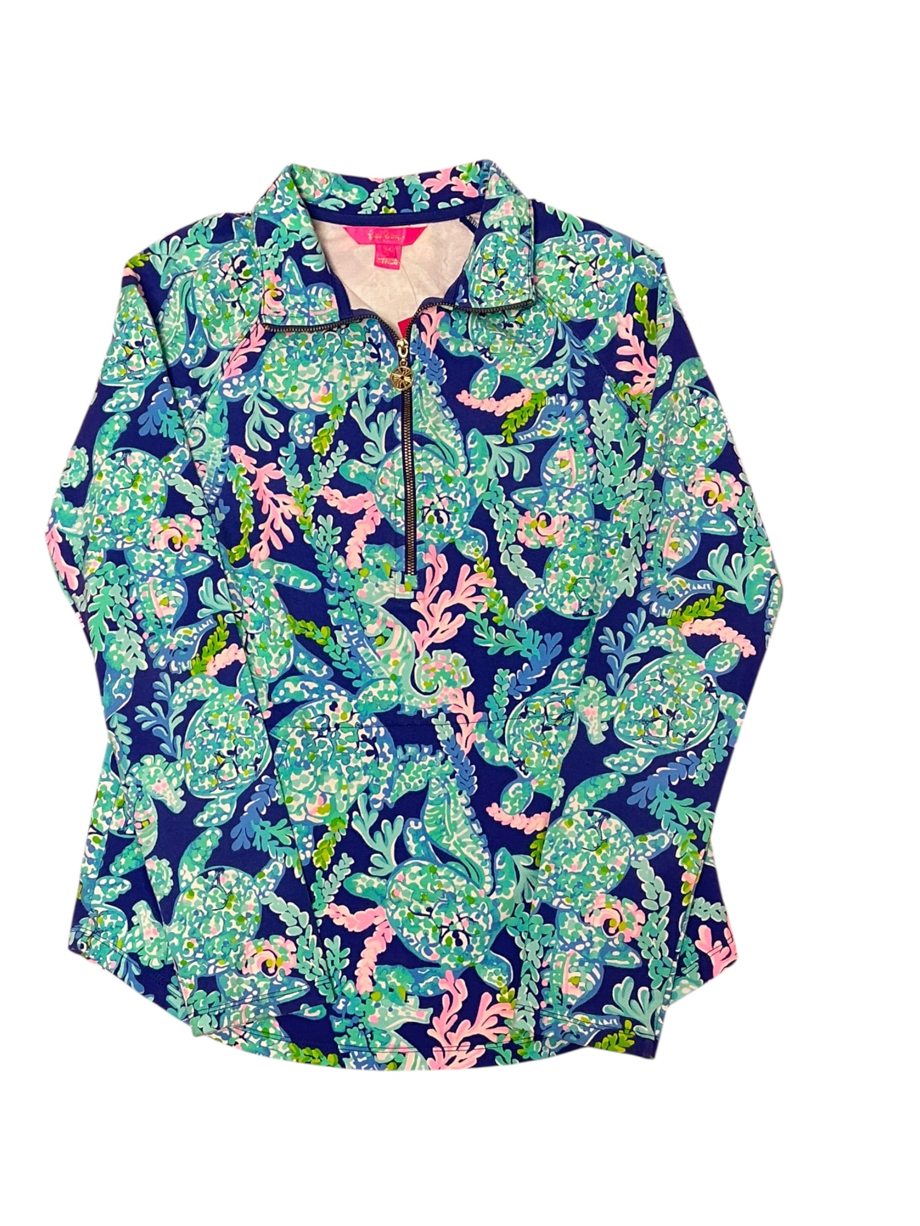 Lilly Pulitzer Skipper Popovers Turtle Villa Corsica Blue - Size XS