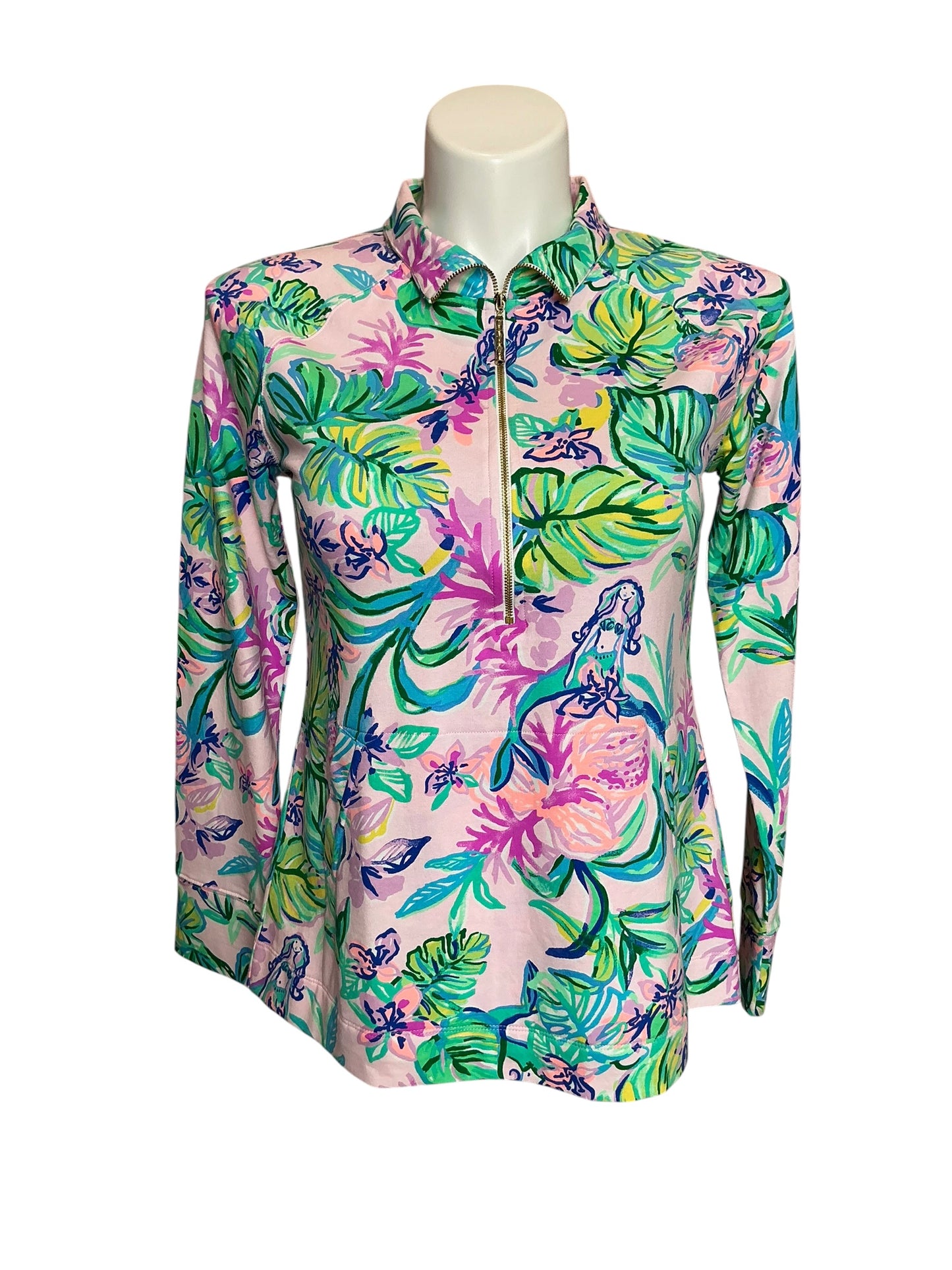 Lilly Pulitzer NWT UPF 50+ Skipper Popover Amethyst Mermaid In The Shade - Size M
