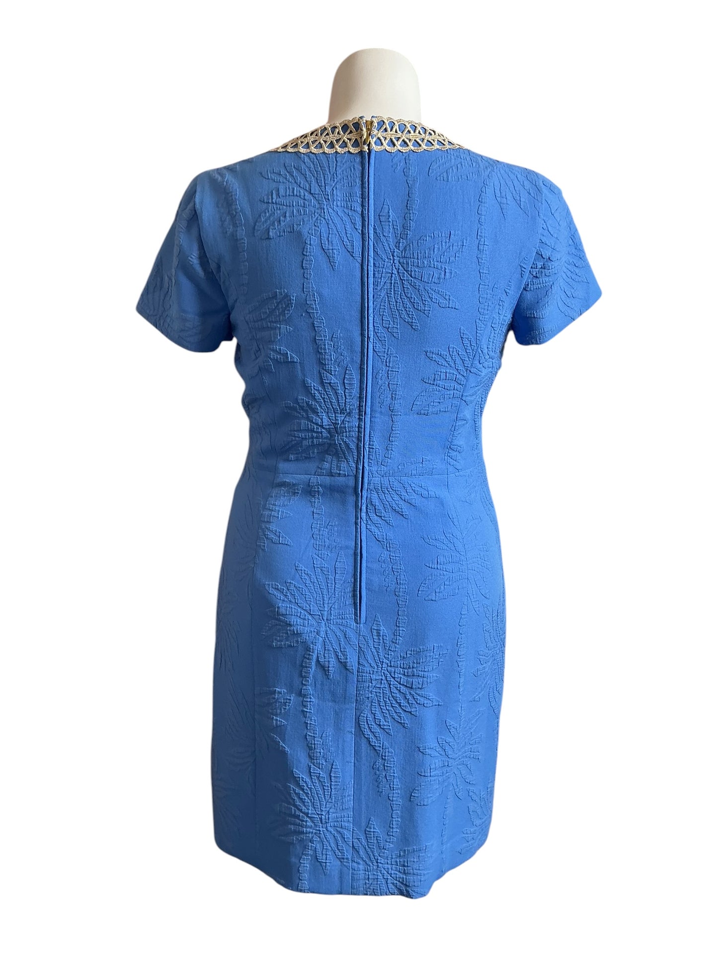 Lilly Pulitzer NWT Stretch Shift Dress Bennet Blue Palm ParadisePucker Jacquard - Size 12