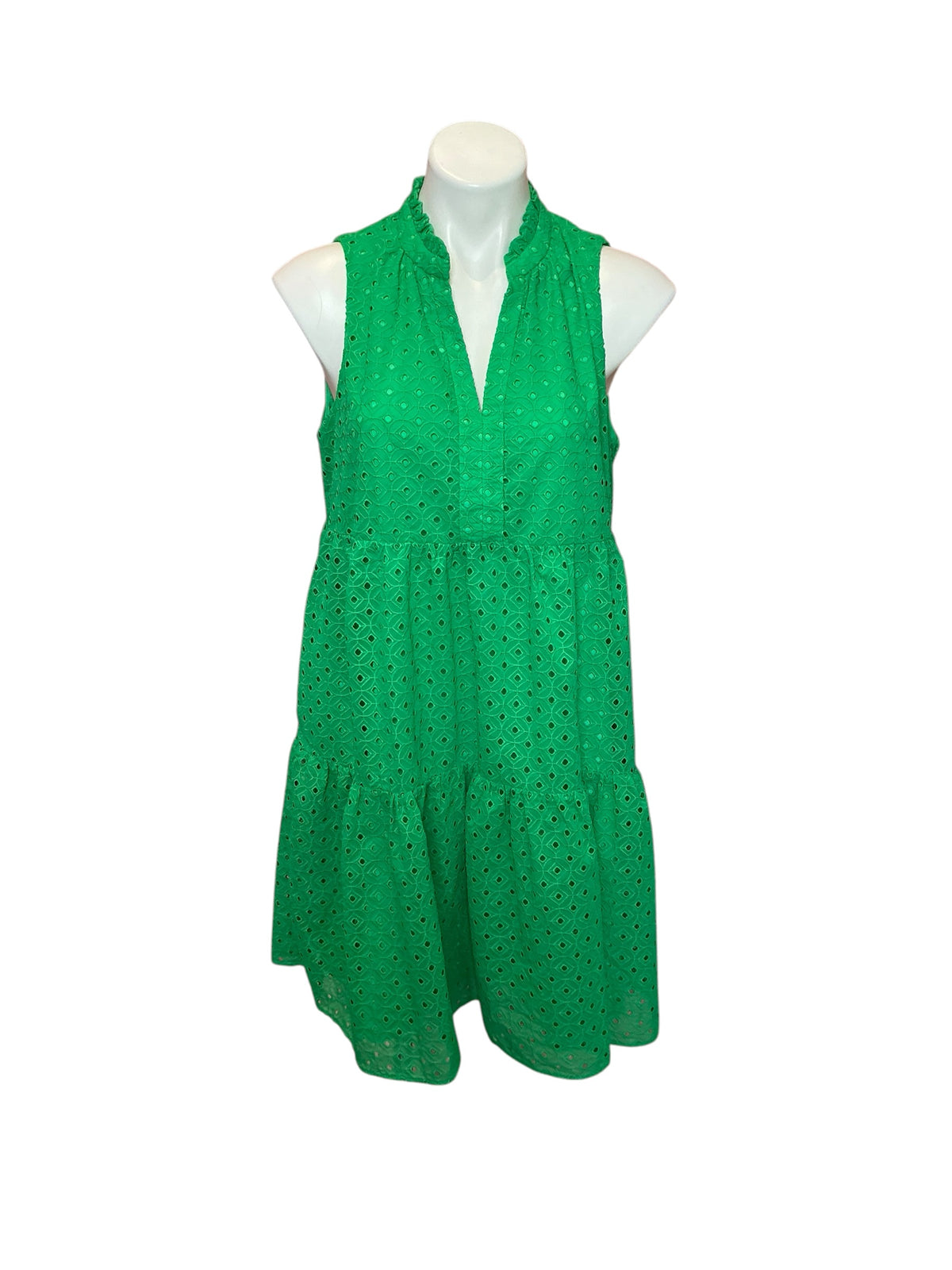 Lilly Pulitzer NWT Novella Dress Agave Green Mini Medaillon Chiffon Eyelet - Size M
