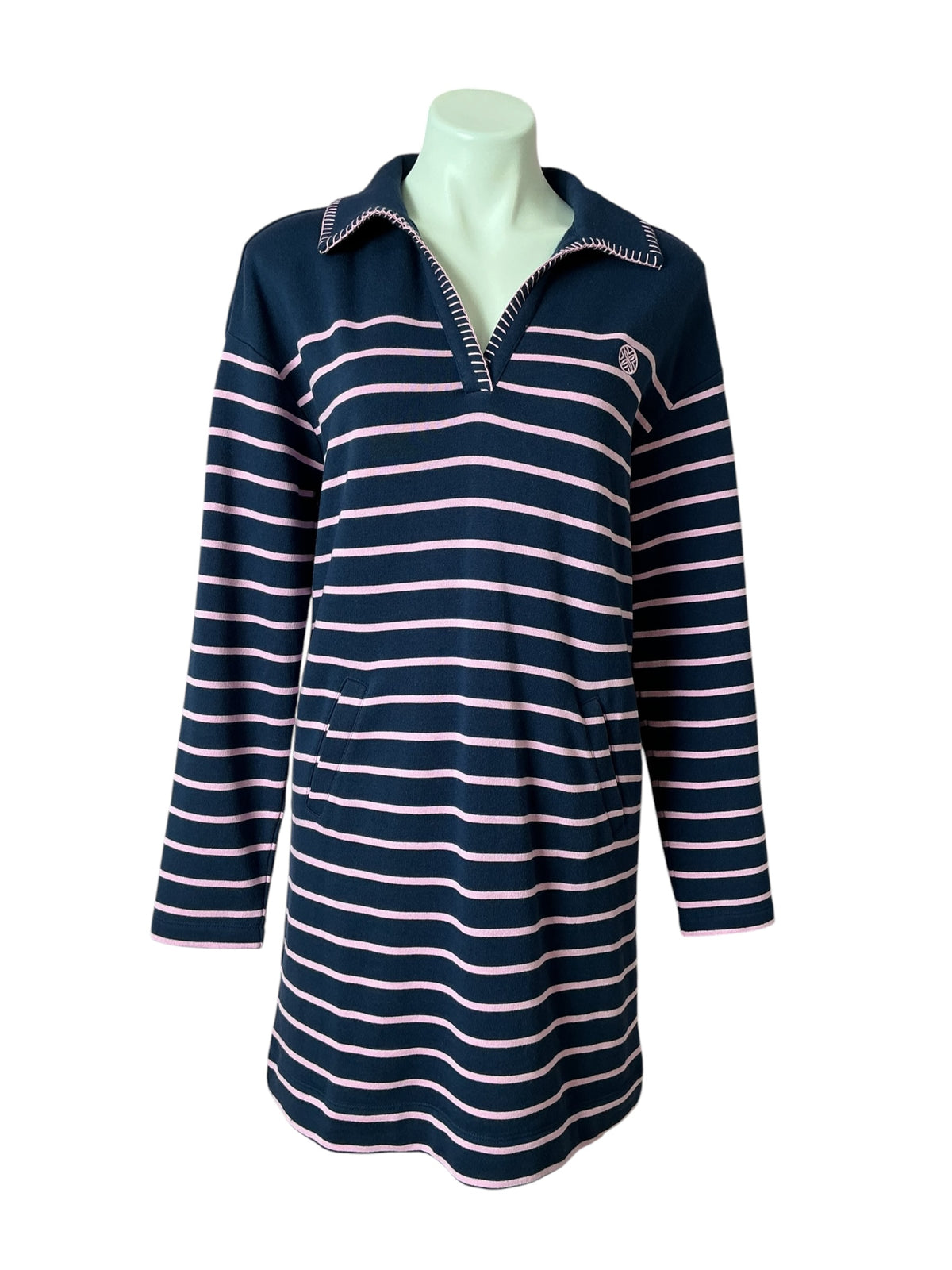 Lilly Pulitzer Corvaya Terry Dress Low Tide Navy Legacy Stripe - Size S
