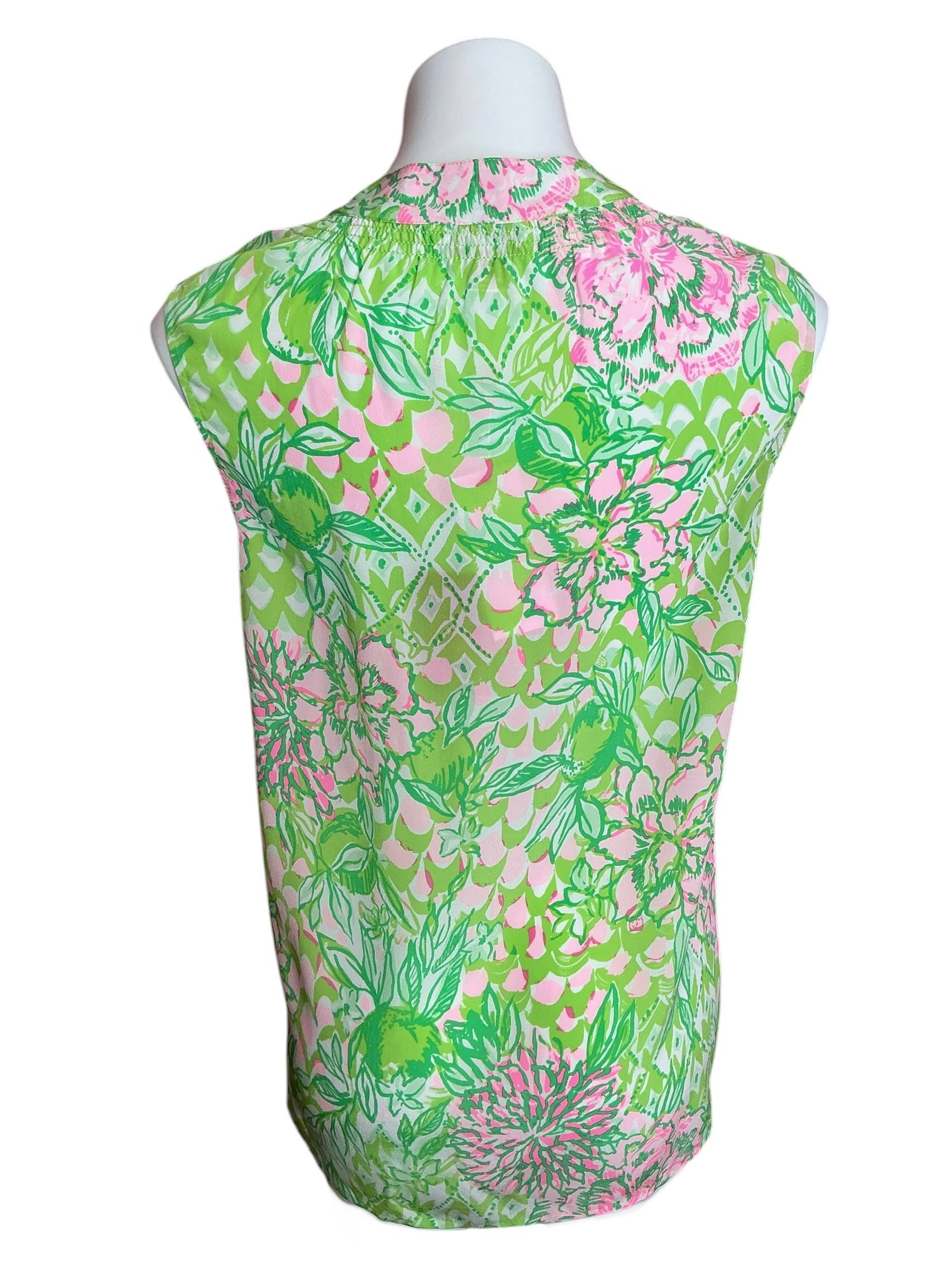 Lilly Pulitzer NWT Sleeveless Elsa Top Fauna Green Lime Feeling Good - Size XXL