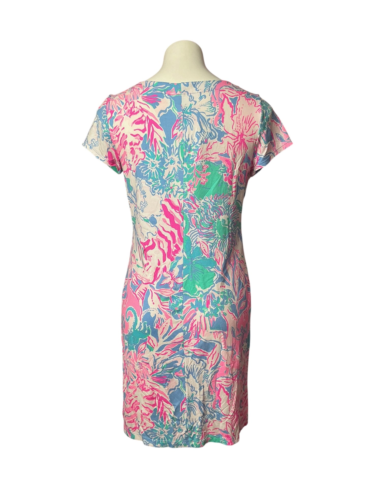 Lilly Pulitzer Sophiletta Short Sleeve Dress Blue Peri Viva La Lilly - Size M