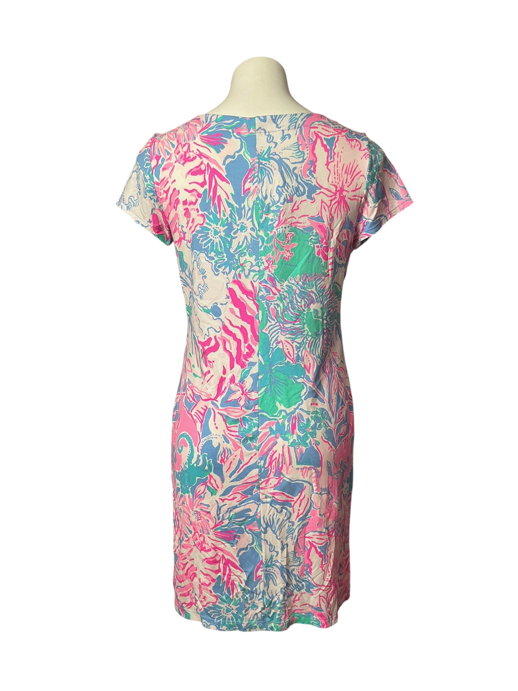 Lilly Pulitzer Sophiletta Short Sleeve Dress Blue Peri Viva La Lilly - Size M