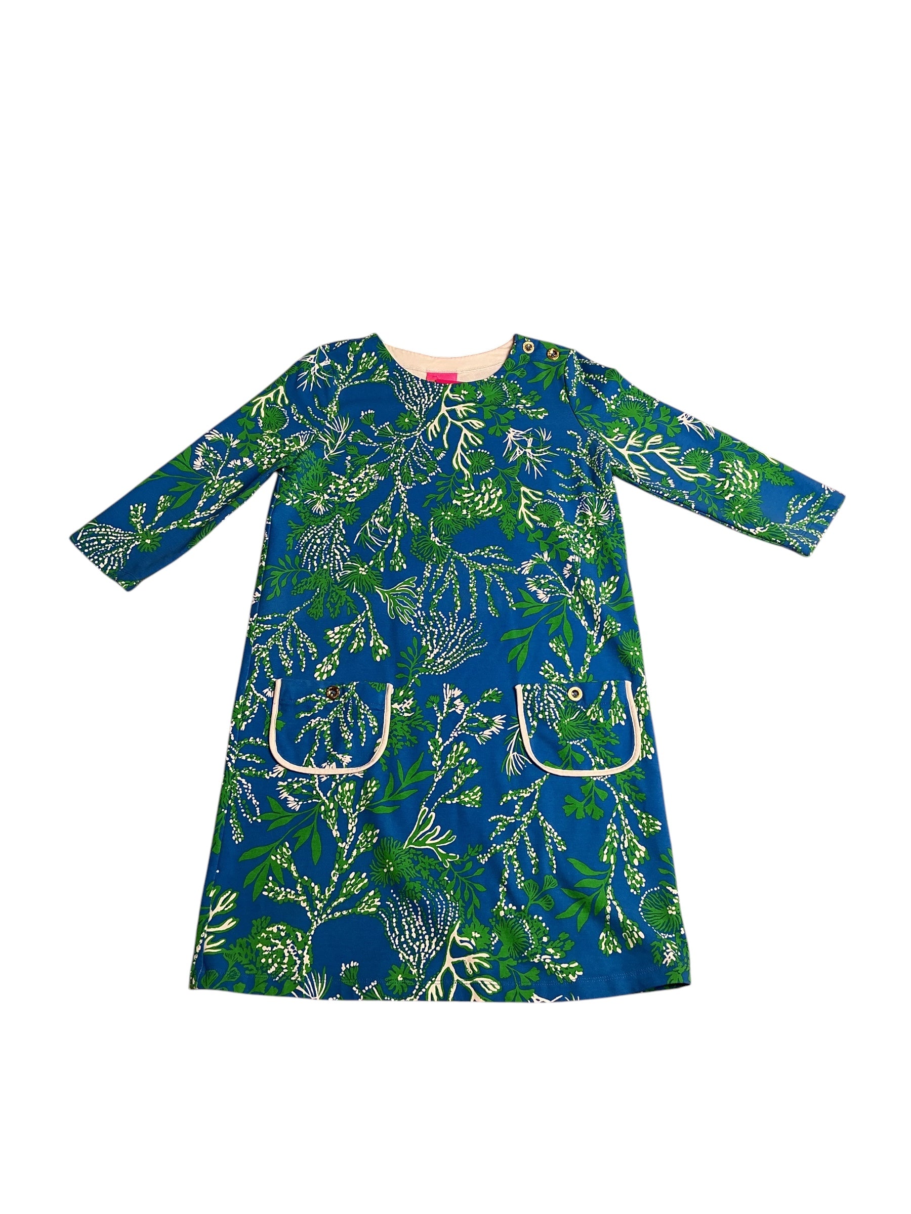 Lilly Pulitzer- Girls Mackenzie Dress Briny Blue A Bit Salty Size XL(12-14)