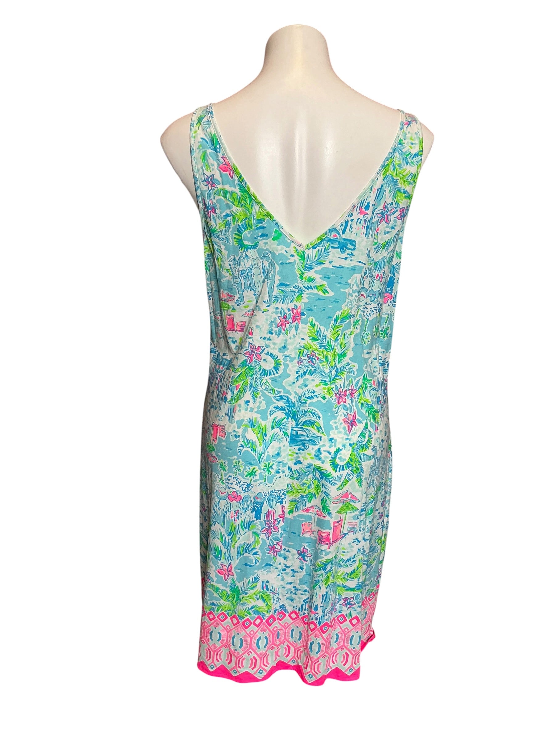 Lilly Pulitzer NWT Adrianna Dress Multi What A Lovely Place Engineered - Size L