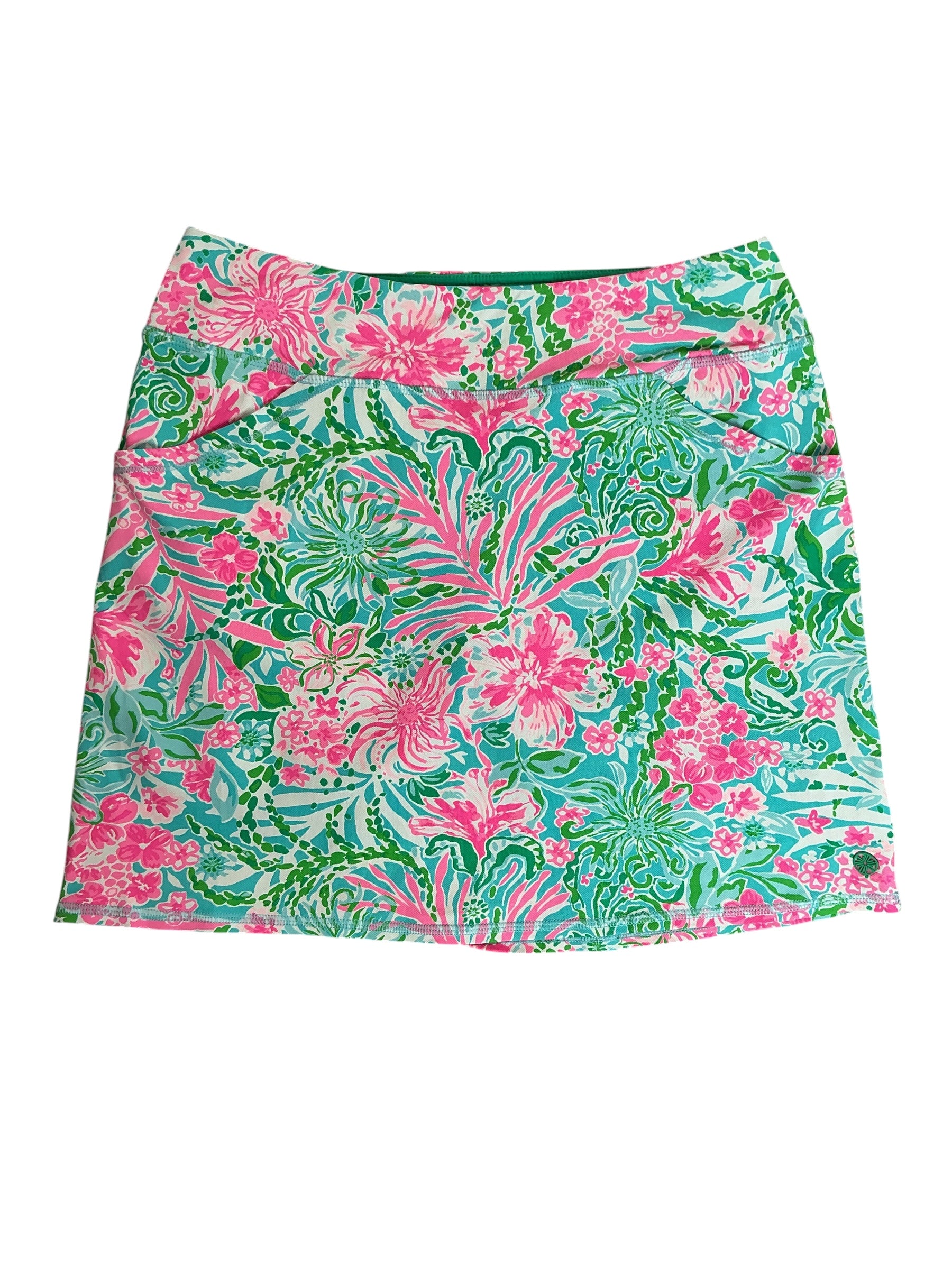 Lilly Pulitzer Maryana Skort Amalfi Blue Leaf It Wild - Size M