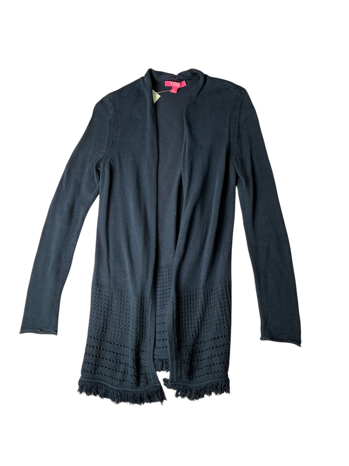 Lilly Pulitzer Tatum Long Fringe Hem Cardigan True Navy - Size S