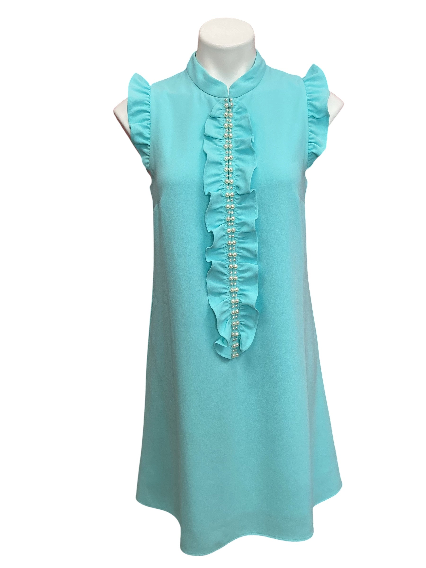 Lilly Pulitzer Adalee Shift Dress Solid Blue Ibiza - Size 4