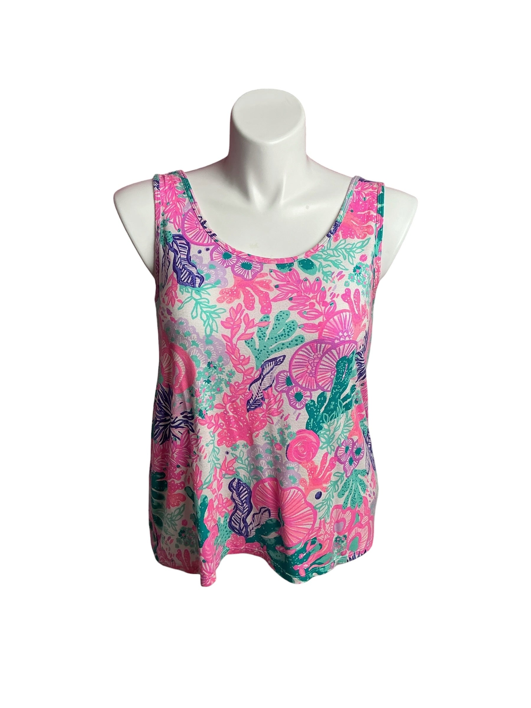 Lilly Pulitzer Knit Tank, Multi- Seaside Carnivale Size XL