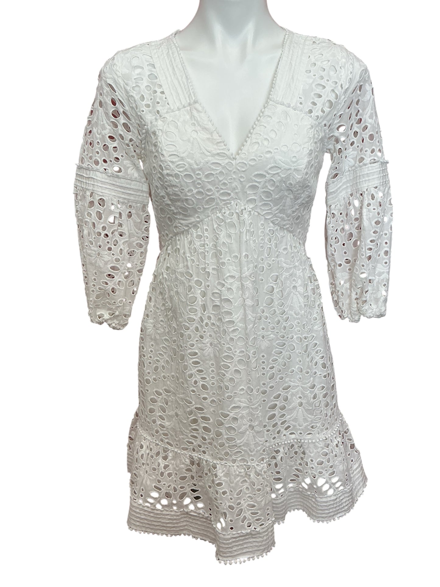 Lilly Pulitzer Lucinda Eyelet Dress Resort White Large Petal Eyelet - Size 4