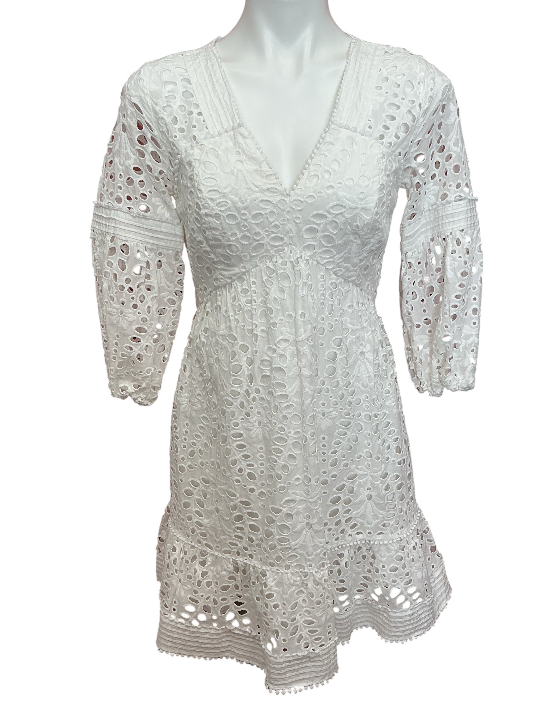 Lilly Pulitzer Lucinda Eyelet Dress Resort White Large Petal Eyelet - Size 4