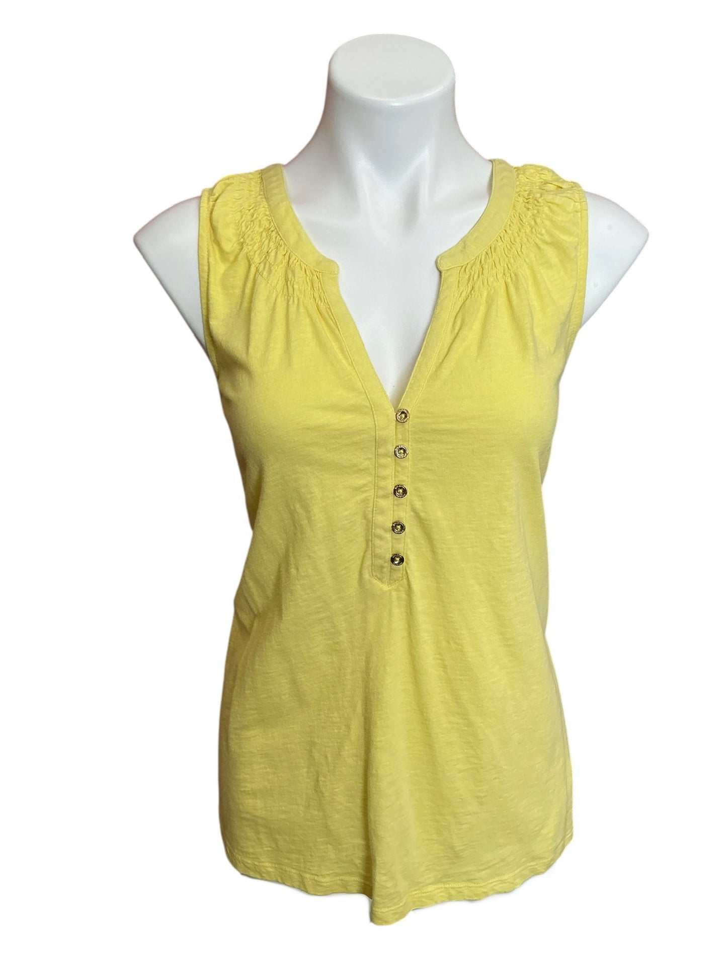 Lilly Pulitzer Essie Tunic Tank Top Watch Hill Yellow - Size XL