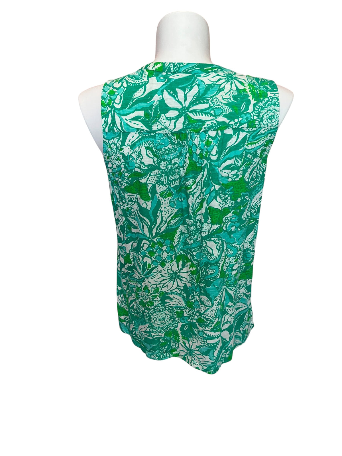Lilly Pulitzer Dev Knit Top Botanical Green Safari Sangria - Size XL